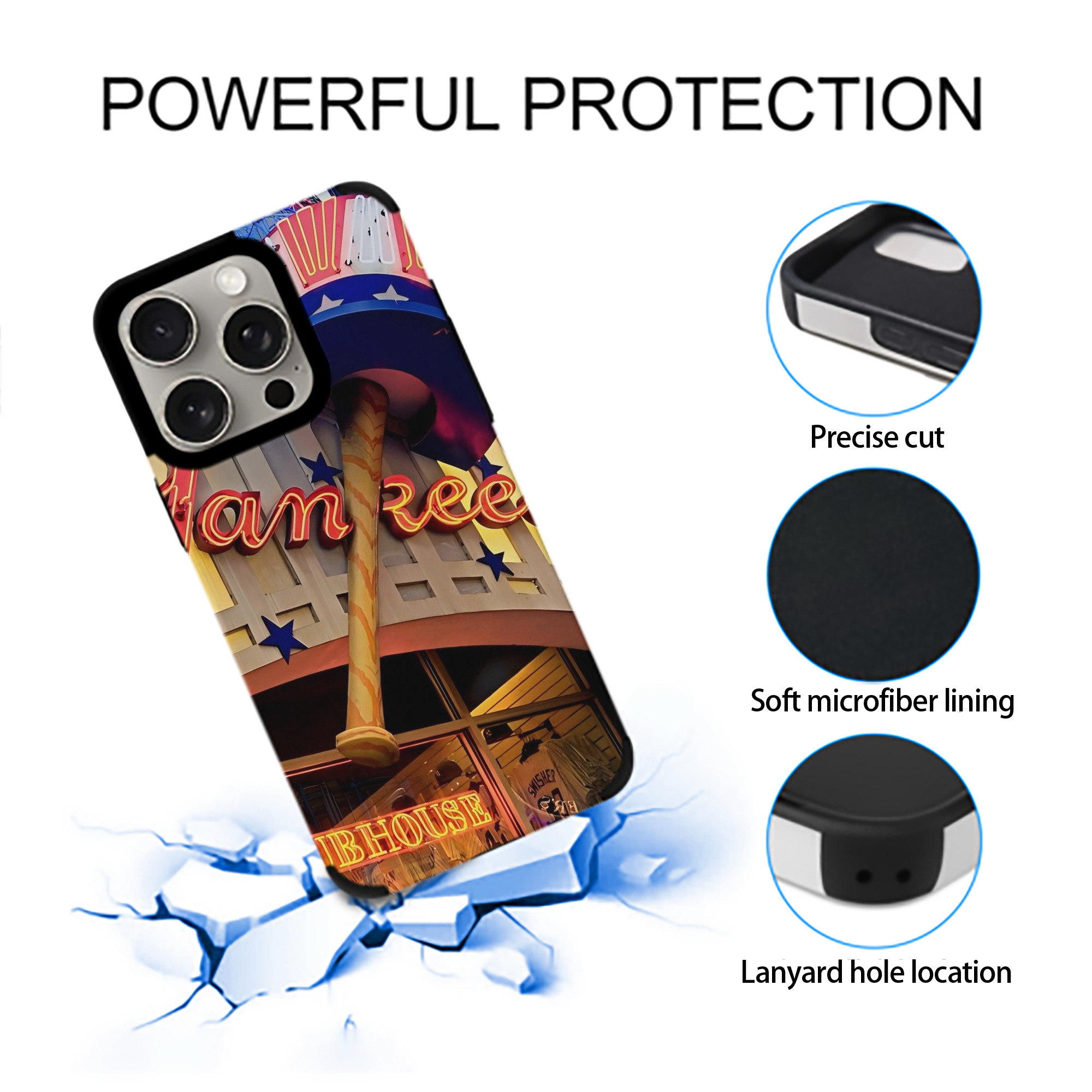 New York Yankees 178 IPhone 15 Pro Max PU Leather Case – Soft Lining, 360° Protection – Precise Fit, 3D Buttons, Easy Charging – Anti-Yellowing, Easy To Clean