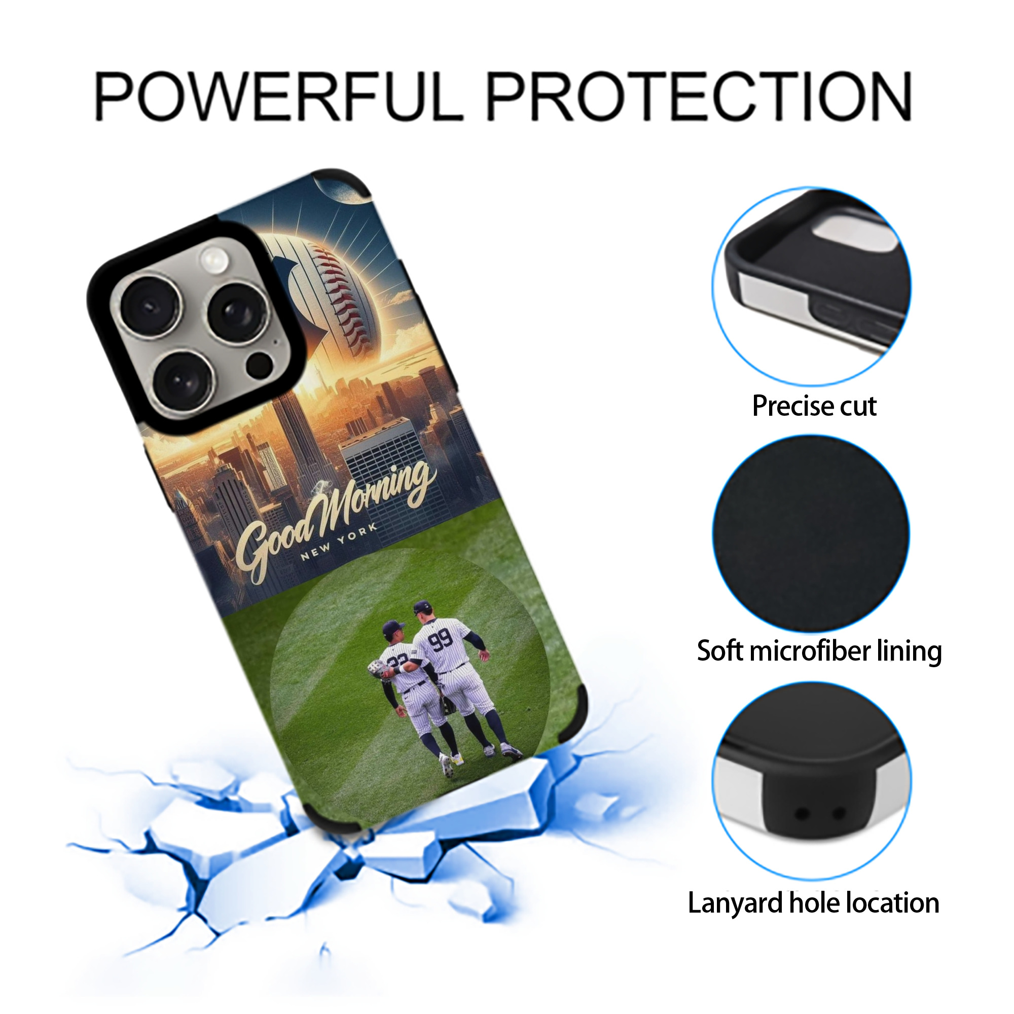 New York Yankees 218 IPhone 15 Pro Max PU Leather Case – Soft Lining, 360° Protection – Precise Fit, 3D Buttons, Easy Charging – Anti-Yellowing, Easy To Clean