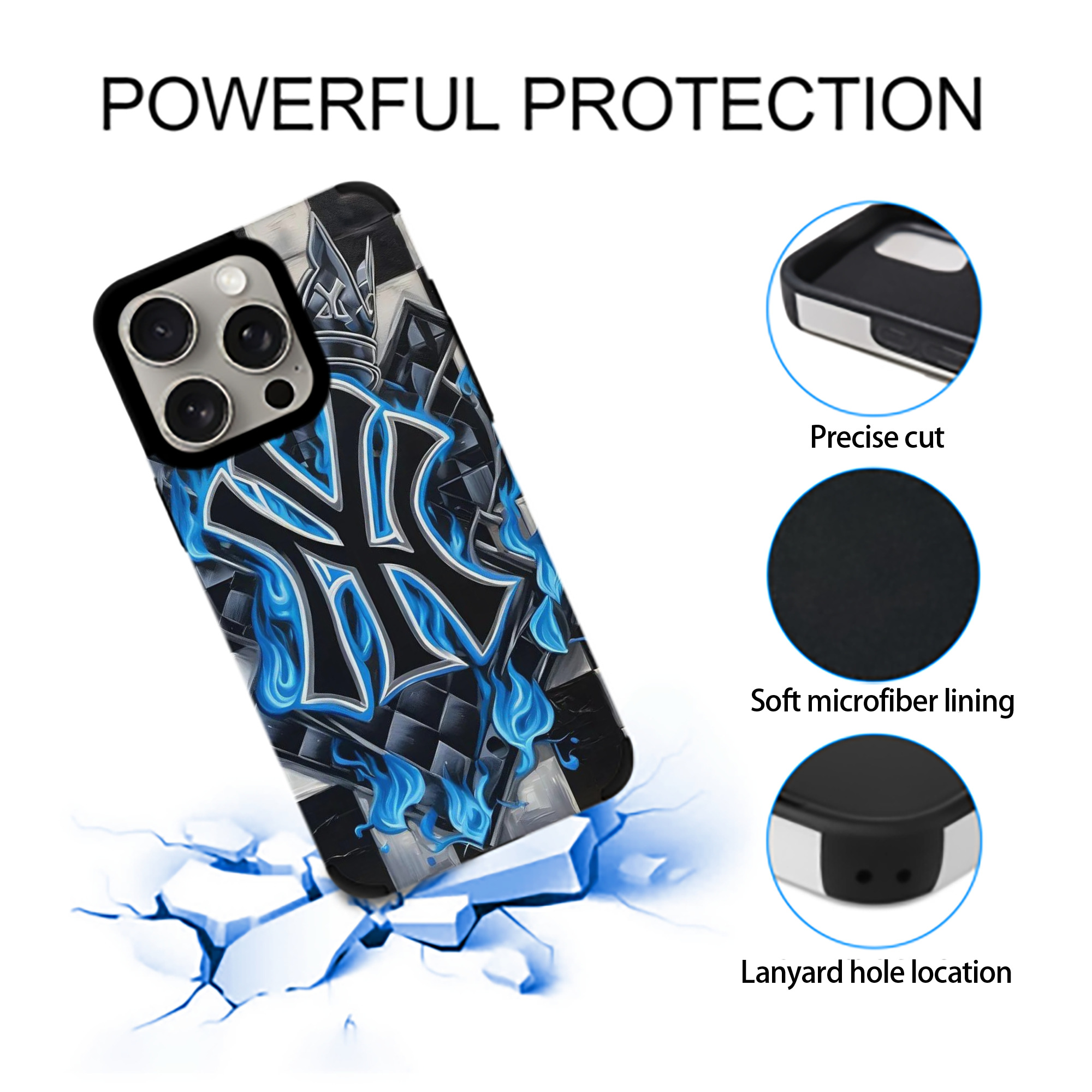 New York Yankees 324 IPhone 15 Pro Max PU Leather Case – Soft Lining, 360° Protection – Precise Fit, 3D Buttons, Easy Charging – Anti-Yellowing, Easy To Clean