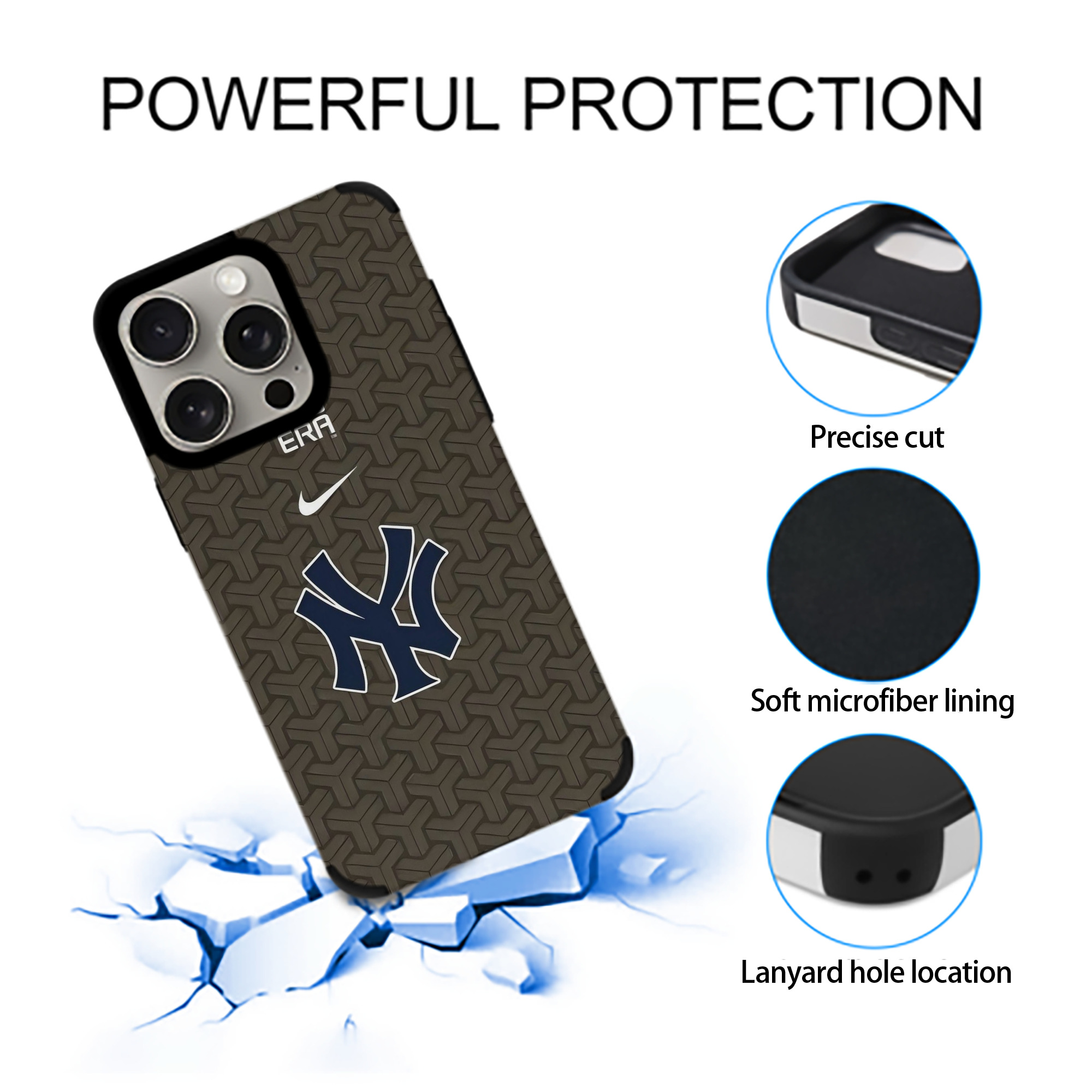 New York Yankees 318 IPhone 15 Pro Max PU Leather Case – Soft Lining, 360° Protection – Precise Fit, 3D Buttons, Easy Charging – Anti-Yellowing, Easy To Clean