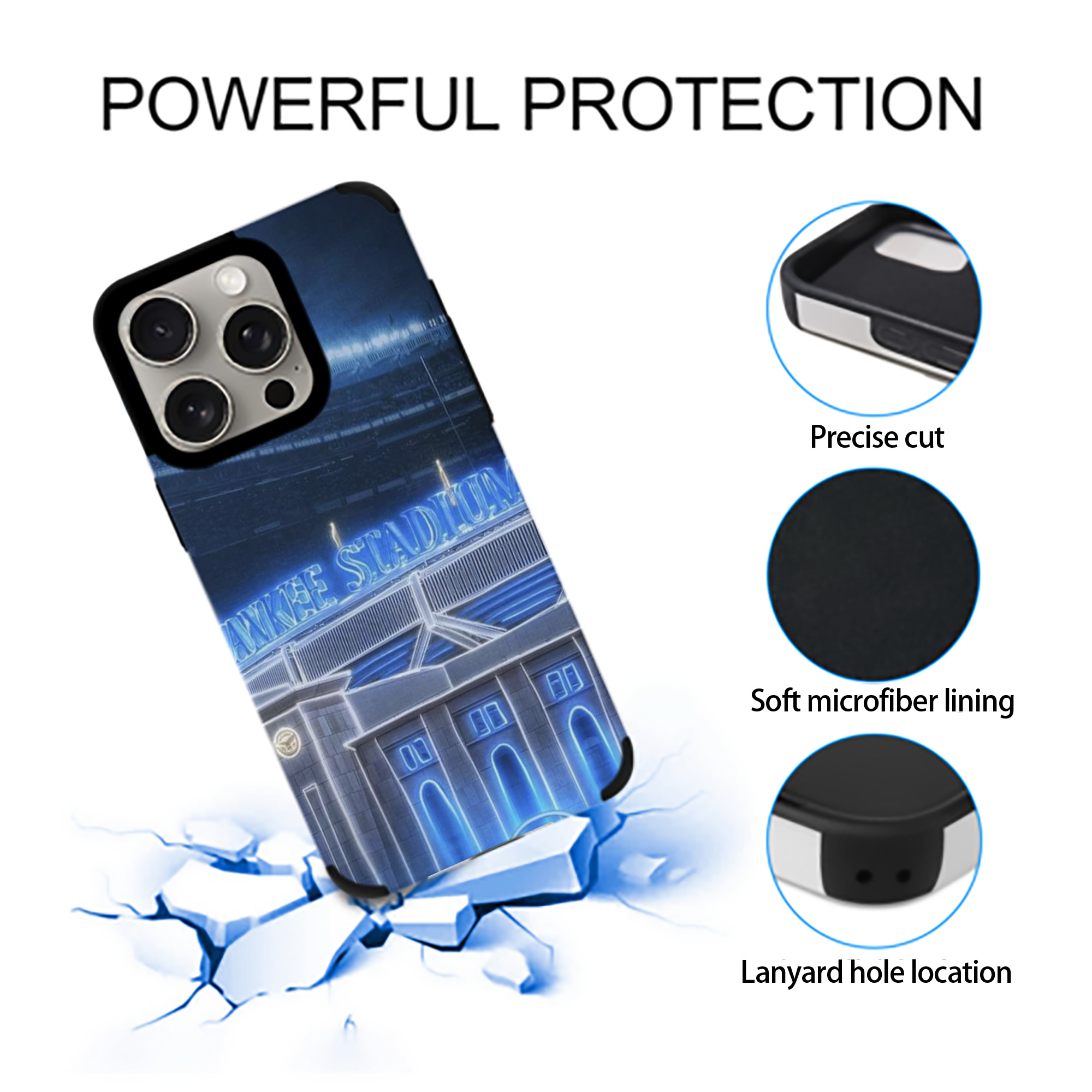 New York Yankees 328 IPhone 15 Pro Max PU Leather Case – Soft Lining, 360° Protection – Precise Fit, 3D Buttons, Easy Charging – Anti-Yellowing, Easy To Clean