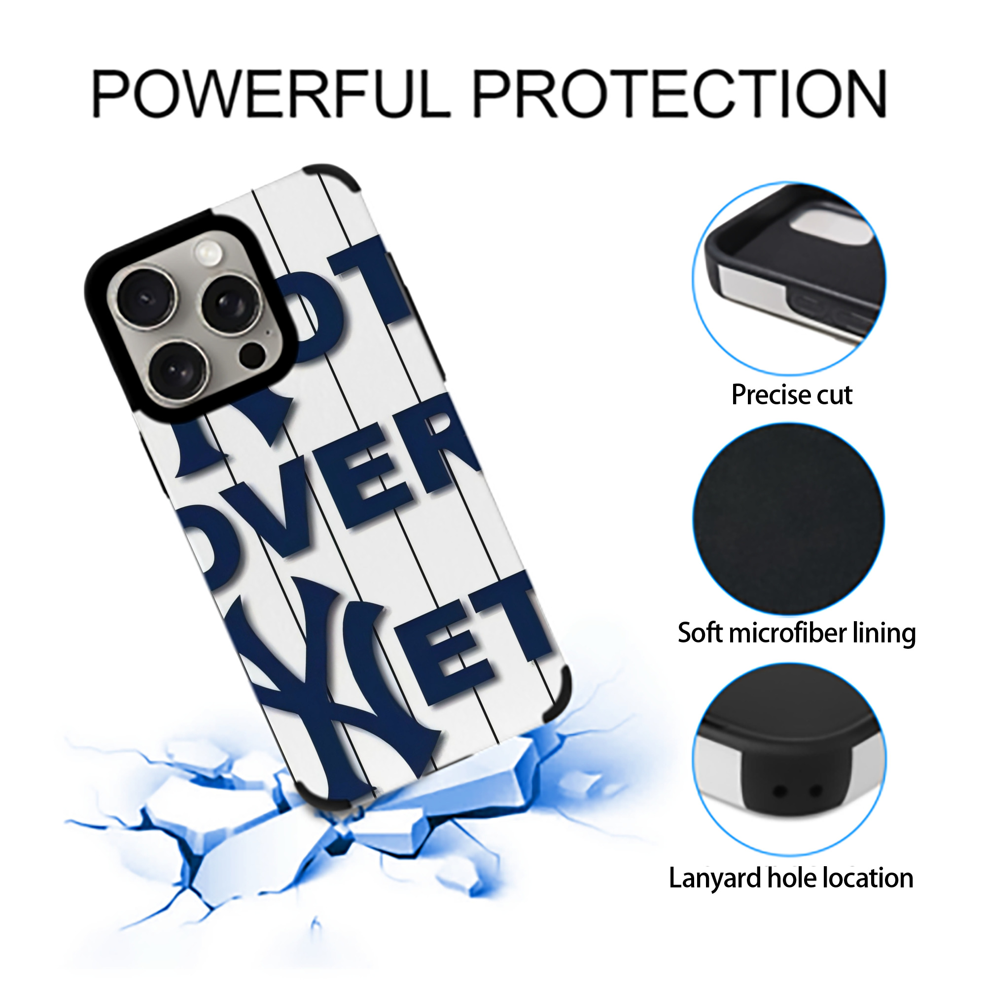 New York Yankees Not over Net IPhone 15 Pro Max PU Leather Case – Soft Lining, 360° Protection – Precise Fit, 3D Buttons, Easy Charging – Anti-Yellowing, Easy To Clean