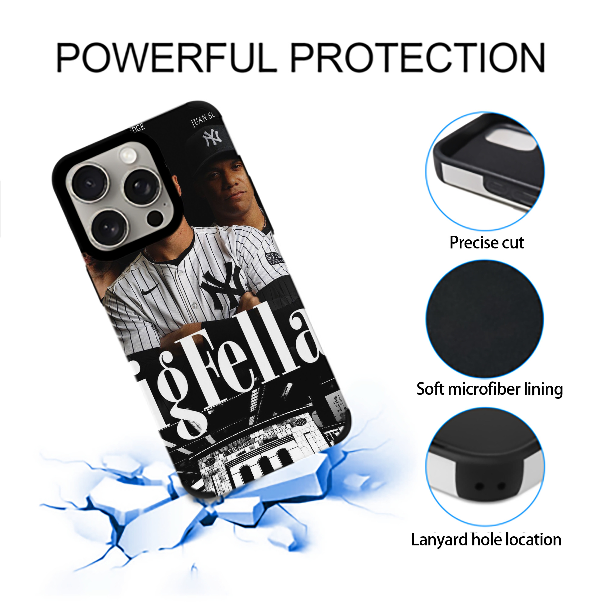 New York Yankees 341 IPhone 15 Pro Max PU Leather Case – Soft Lining, 360° Protection – Precise Fit, 3D Buttons, Easy Charging – Anti-Yellowing, Easy To Clean