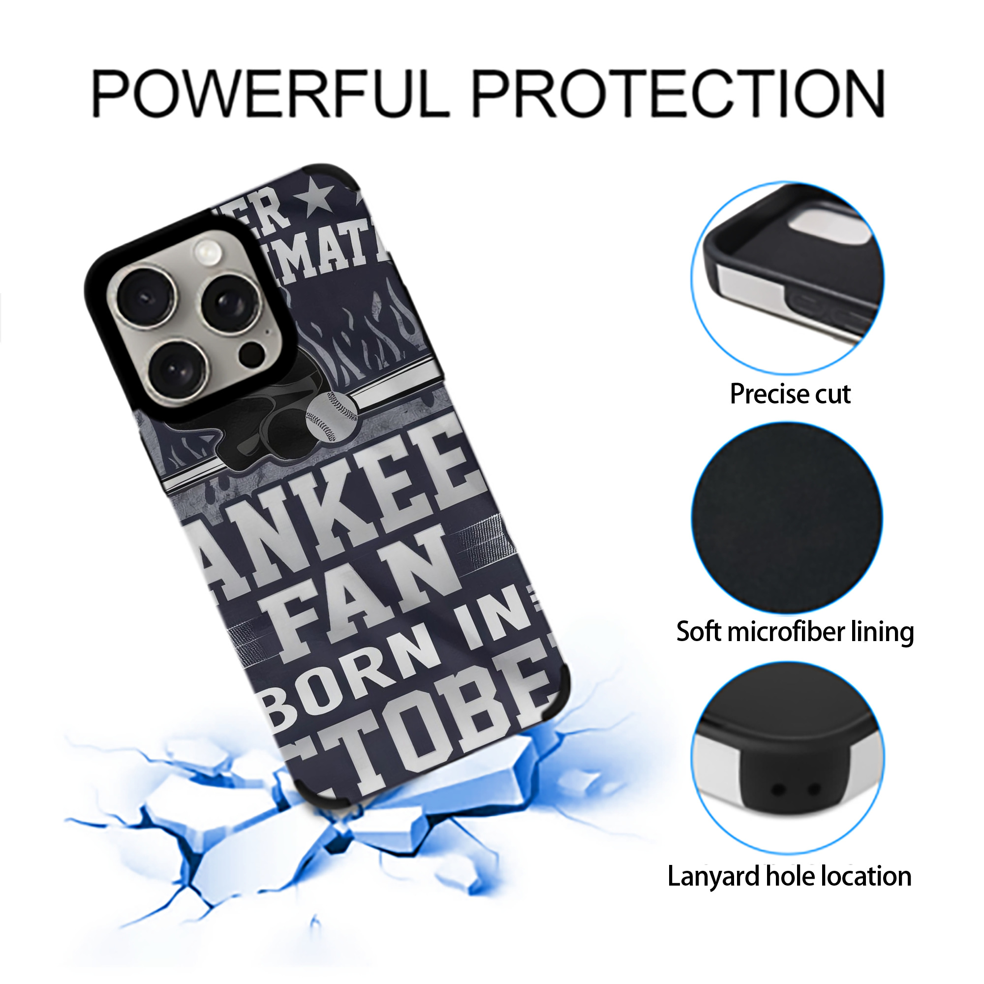 New York Yankees 349 IPhone 15 Pro Max PU Leather Case – Soft Lining, 360° Protection – Precise Fit, 3D Buttons, Easy Charging – Anti-Yellowing, Easy To Clean