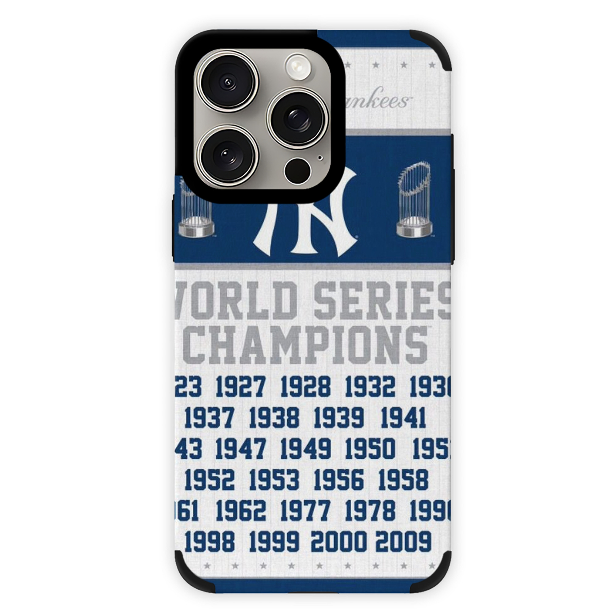 New York Yankees WS Champions Years IPhone 15 Pro Max PU Leather Case – Soft Lining, 360° Protection – Precise Fit, 3D Buttons, Easy Charging – Anti-Yellowing, Easy To Clean
