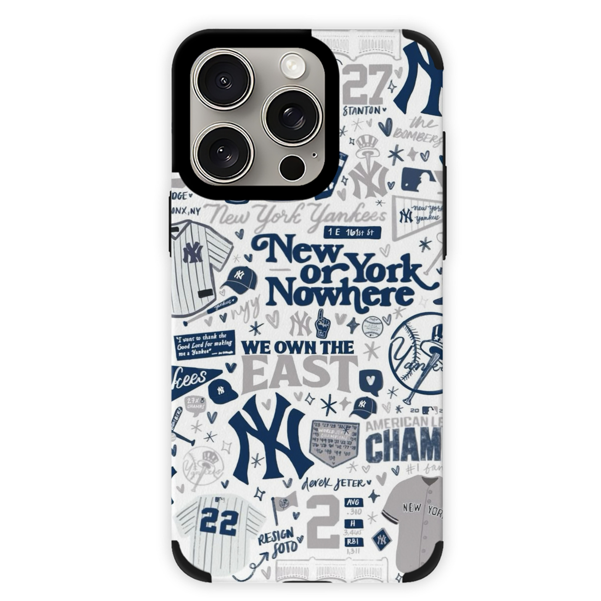 New York Yankees 113 IPhone 15 Pro Max PU Leather Case – Soft Lining, 360° Protection – Precise Fit, 3D Buttons, Easy Charging – Anti-Yellowing, Easy To Clean