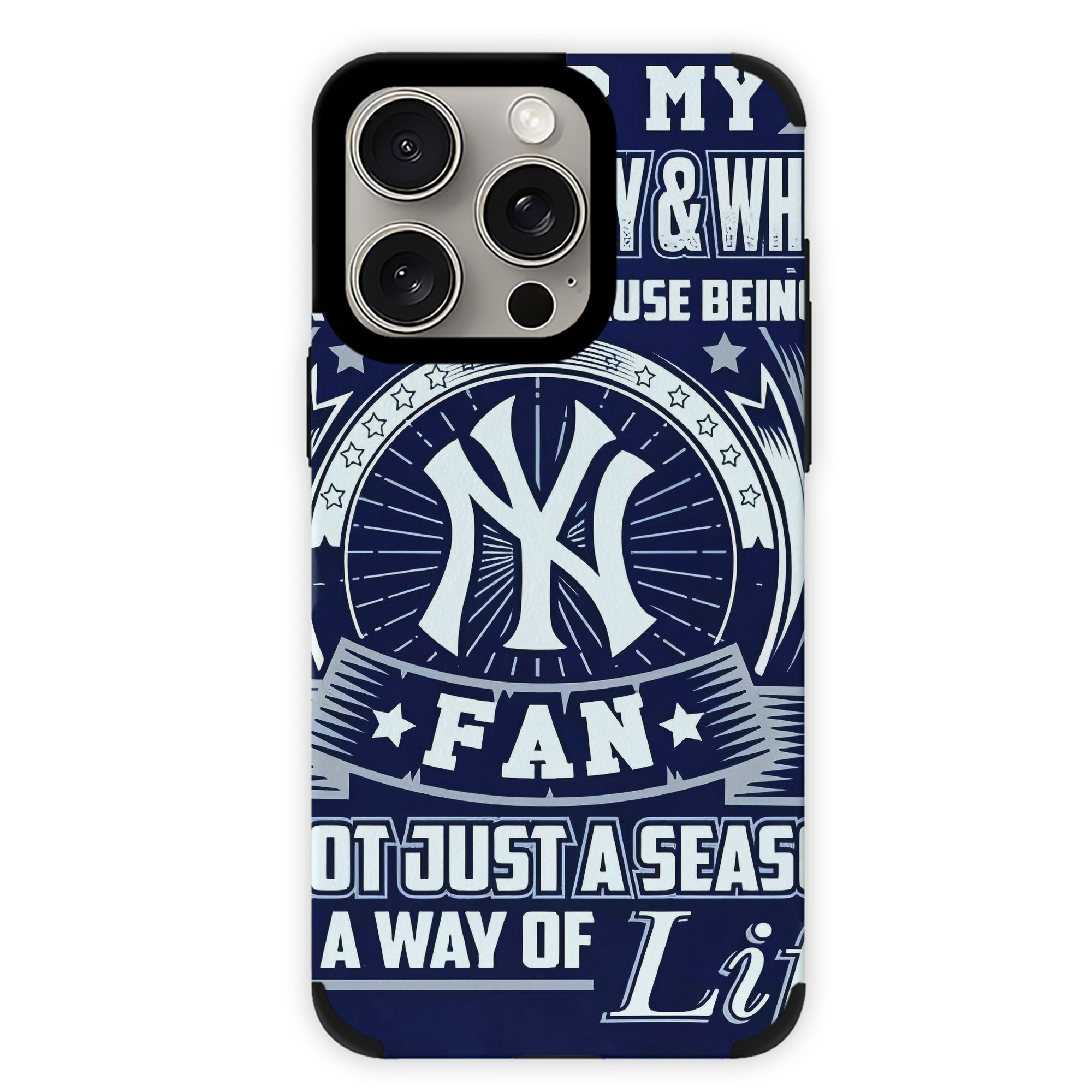 New York Yankees 194 IPhone 15 Pro Max PU Leather Case – Soft Lining, 360° Protection – Precise Fit, 3D Buttons, Easy Charging – Anti-Yellowing, Easy To Clean