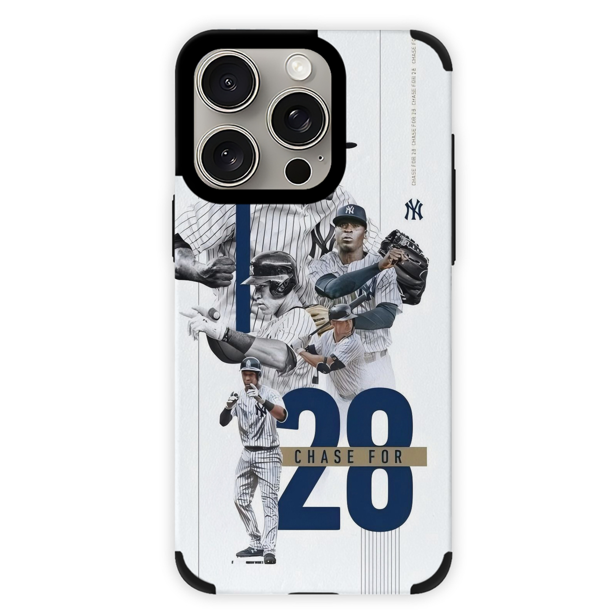 New York Yankees Chase For 28 IPhone 15 Pro Max PU Leather Case – Soft Lining, 360° Protection – Precise Fit, 3D Buttons, Easy Charging – Anti-Yellowing, Easy To Clean