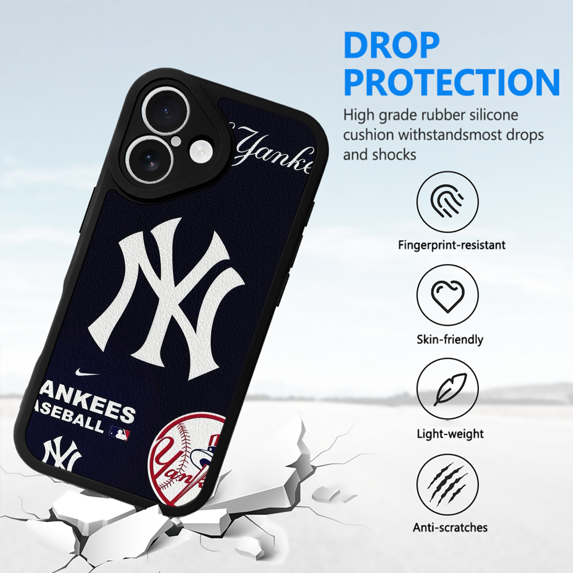 New York Yankees 122 IPhone 16 Silicone Leather Case – UV Print, Lambskin Texture – Perfect Fit, Wireless Charging Compatible, Scratch Resistant, Precise Cutouts – Stylish Protection For IPhone 16