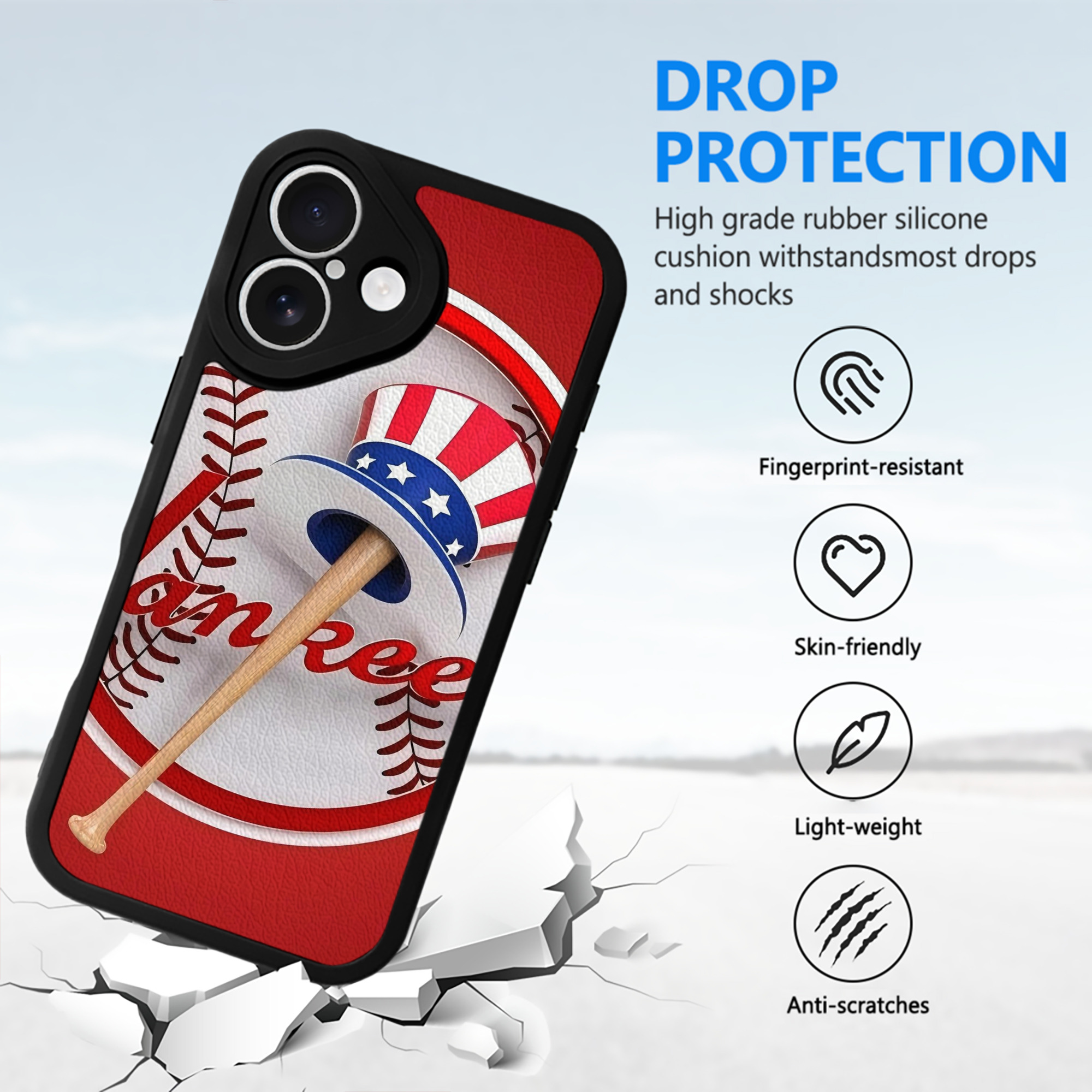 New York Yankees 120 IPhone 16 Silicone Leather Case – UV Print, Lambskin Texture – Perfect Fit, Wireless Charging Compatible, Scratch Resistant, Precise Cutouts – Stylish Protection For IPhone 16