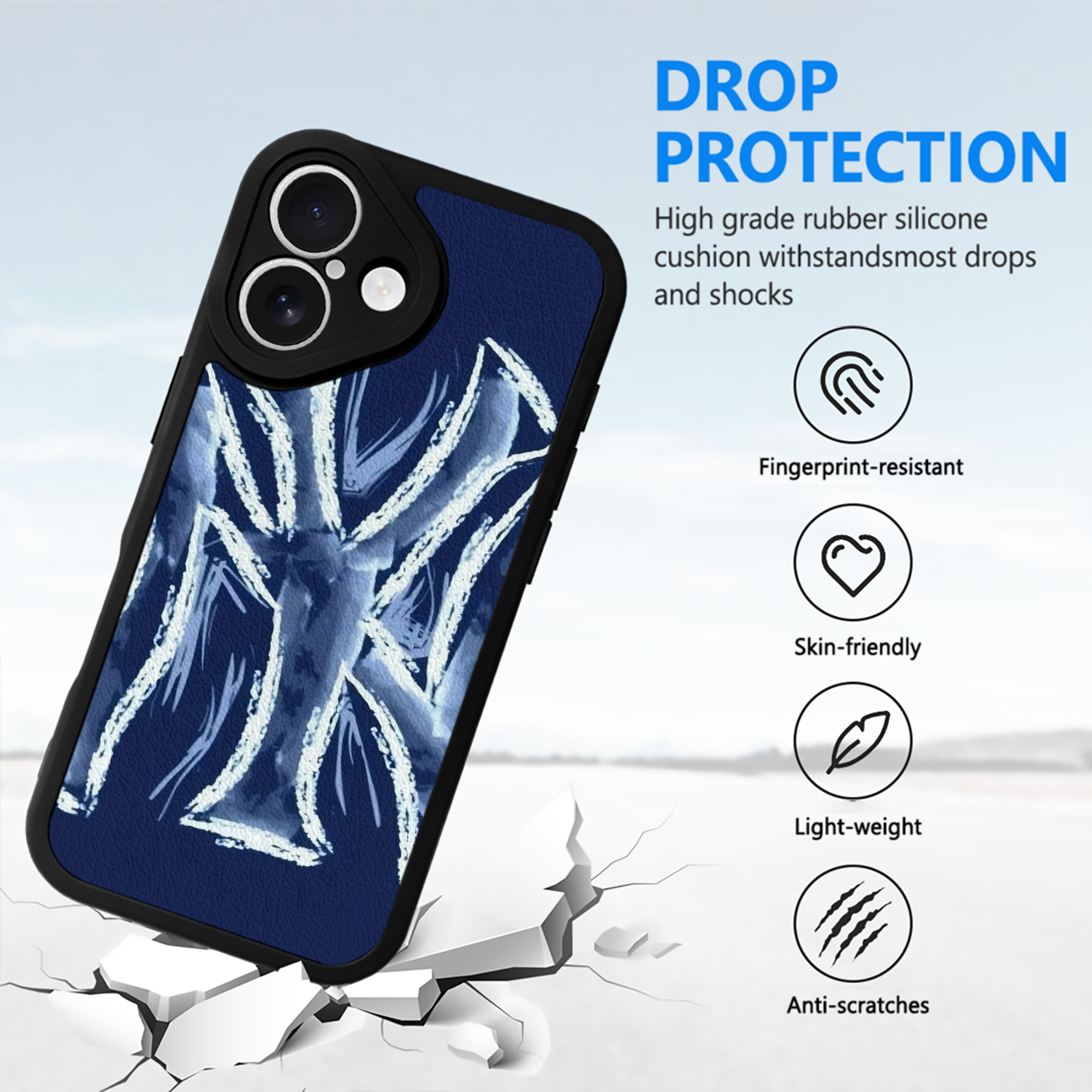 New York Yankees 137 IPhone 16 Silicone Leather Case – UV Print, Lambskin Texture – Perfect Fit, Wireless Charging Compatible, Scratch Resistant, Precise Cutouts – Stylish Protection For IPhone 16