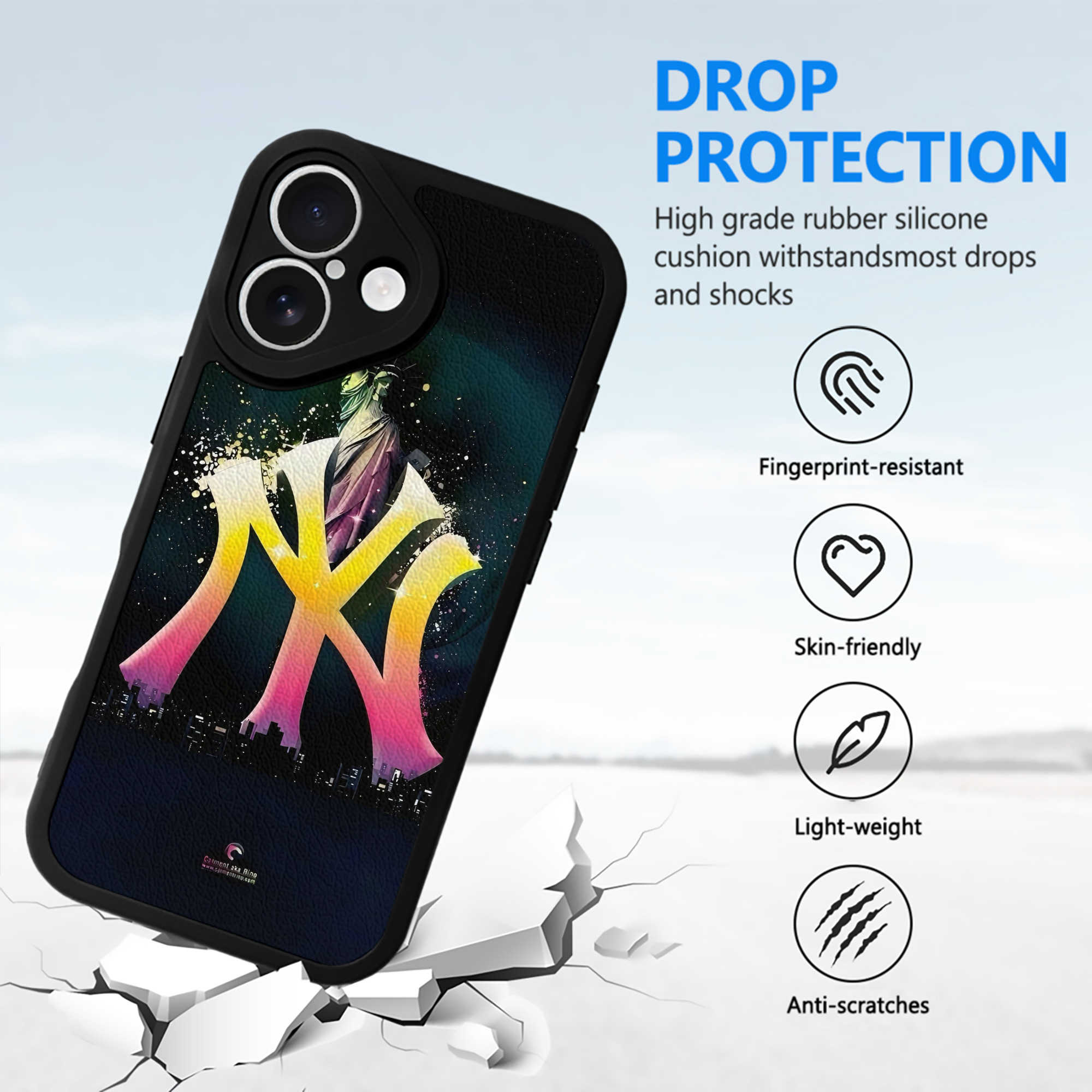 New York Yankees 149 IPhone 16 Silicone Leather Case – UV Print, Lambskin Texture – Perfect Fit, Wireless Charging Compatible, Scratch Resistant, Precise Cutouts – Stylish Protection For IPhone 16