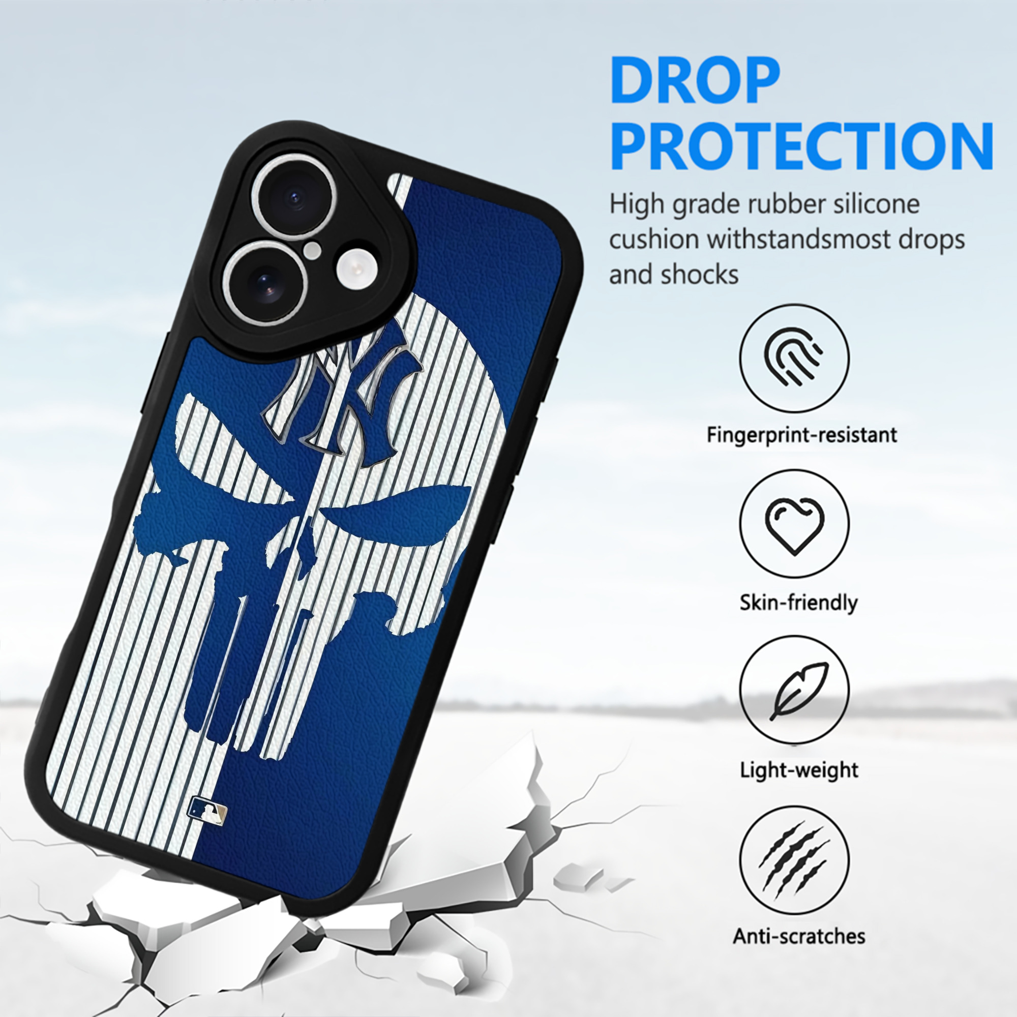 New York Yankees 154 IPhone 16 Silicone Leather Case – UV Print, Lambskin Texture – Perfect Fit, Wireless Charging Compatible, Scratch Resistant, Precise Cutouts – Stylish Protection For IPhone 16