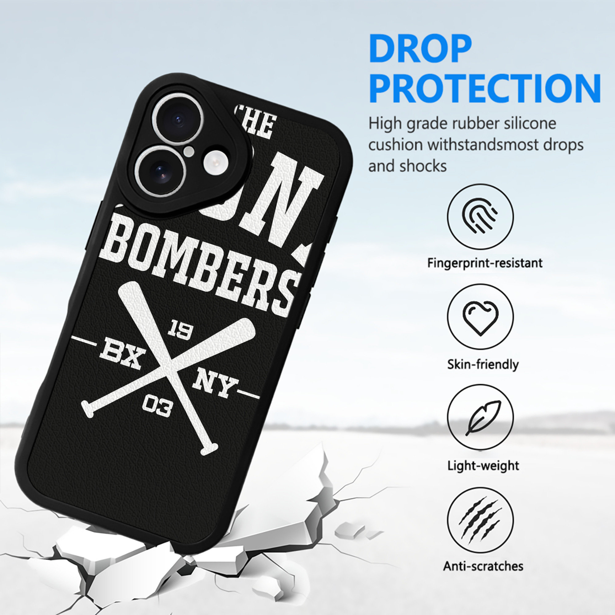 New York Yankees 163 IPhone 16 Silicone Leather Case – UV Print, Lambskin Texture – Perfect Fit, Wireless Charging Compatible, Scratch Resistant, Precise Cutouts – Stylish Protection For IPhone 16