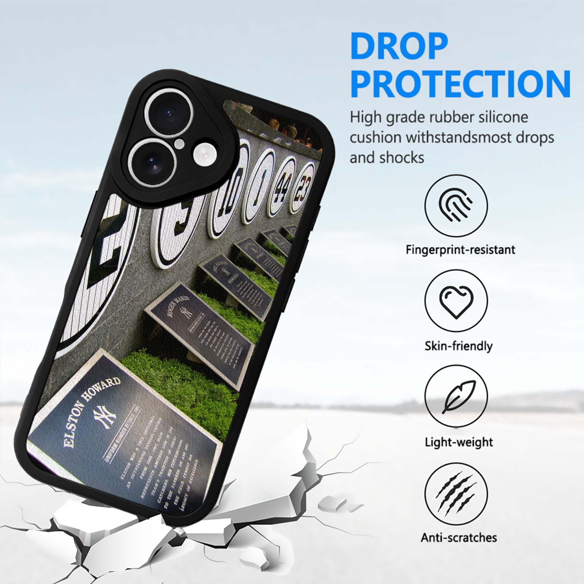 New York Yankees 253 IPhone 16 Silicone Leather Case – UV Print, Lambskin Texture – Perfect Fit, Wireless Charging Compatible, Scratch Resistant, Precise Cutouts – Stylish Protection For IPhone 16