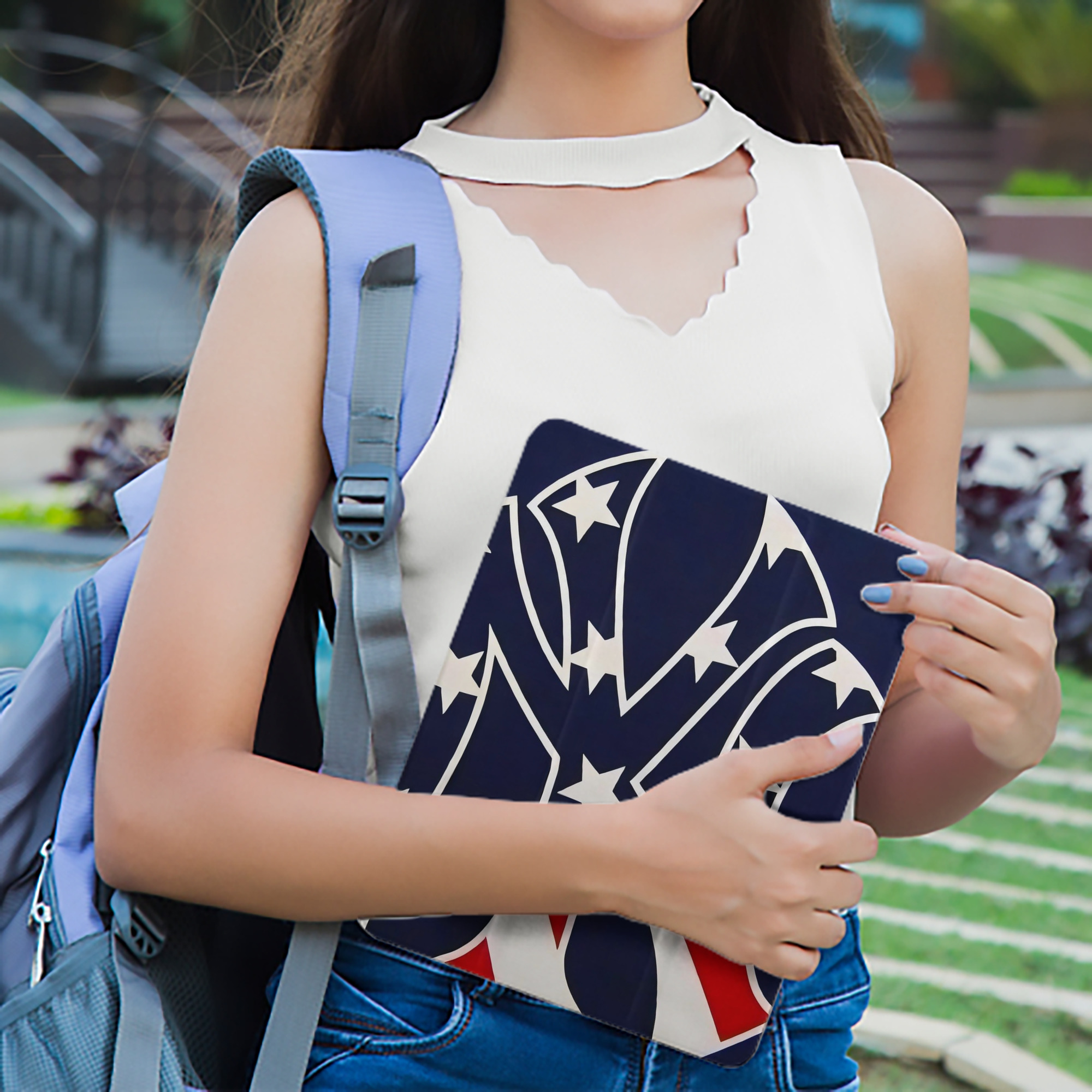 New York Yankees Logo USA Premium Tri-Fold PU Leather & Silicone IPad Case With Pencil Slot – Fits 9.5,10.5,10.9 – Adjustable Stand, Slim, Protective