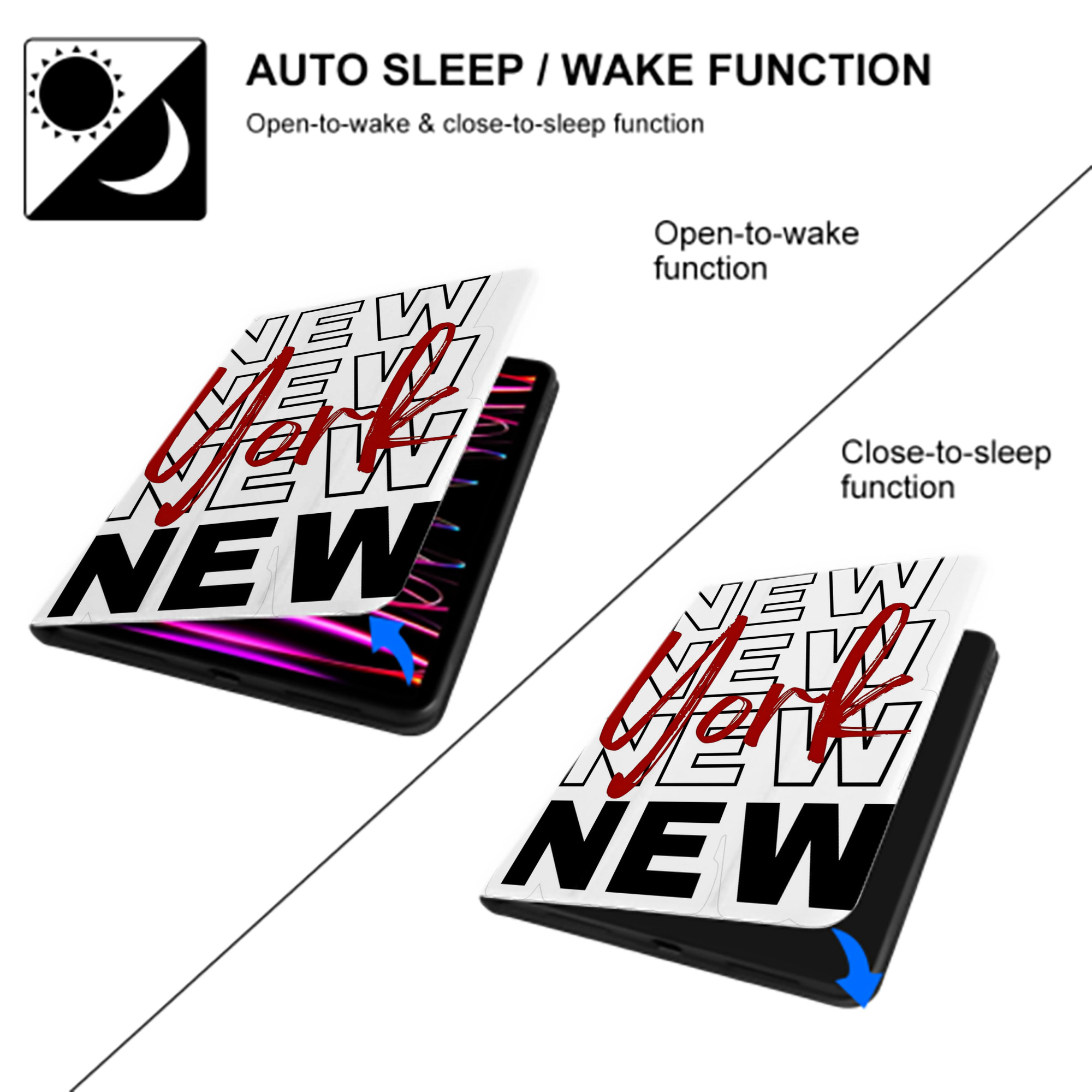 New York Yankees 176 Premium Tri-Fold PU Leather & Silicone IPad Case With Pencil Slot – Fits 9.5,10.5,10.9 – Adjustable Stand, Slim, Protective