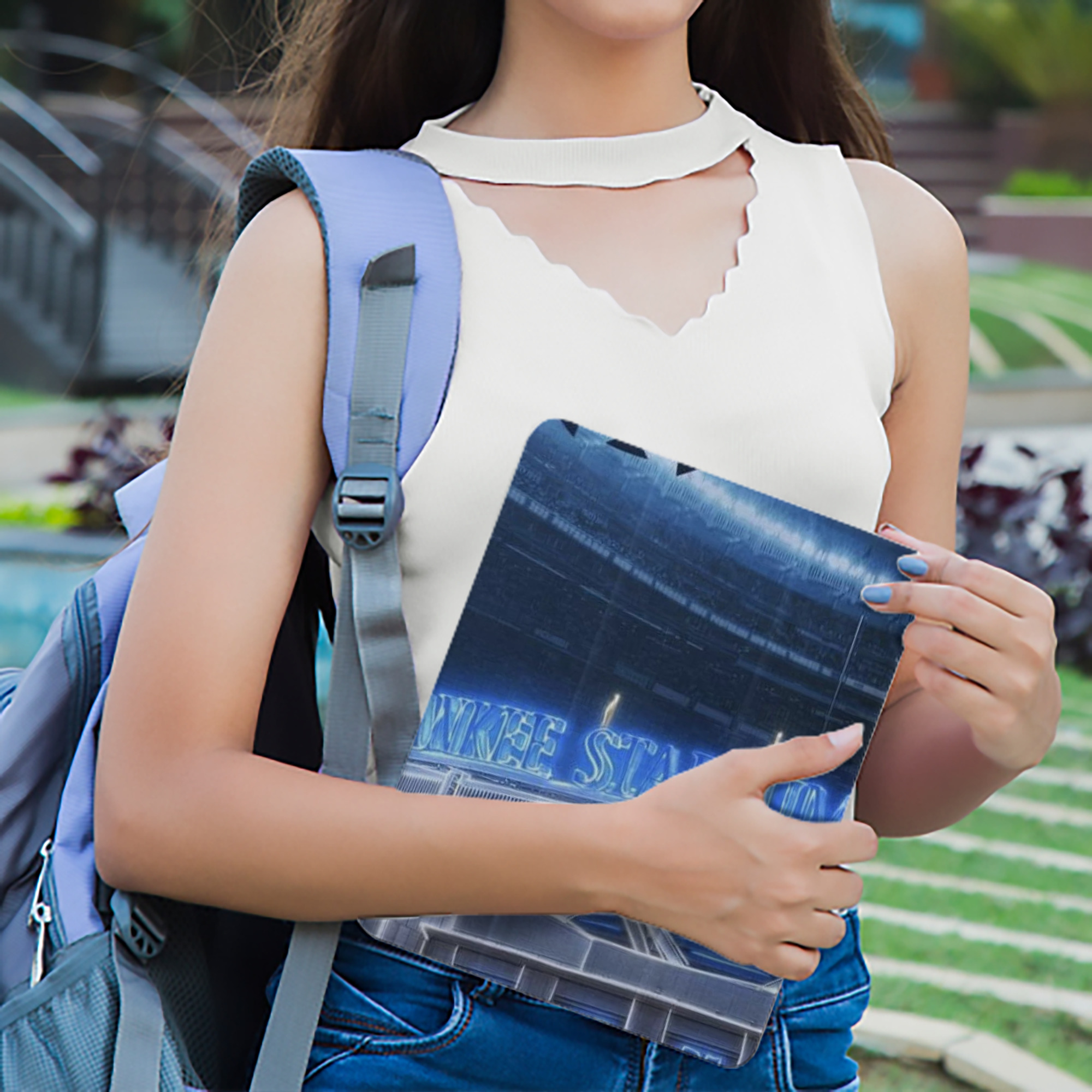 New York Yankees 328 Premium Tri-Fold PU Leather & Silicone IPad Case With Pencil Slot – Fits 9.5,10.5,10.9 – Adjustable Stand, Slim, Protective