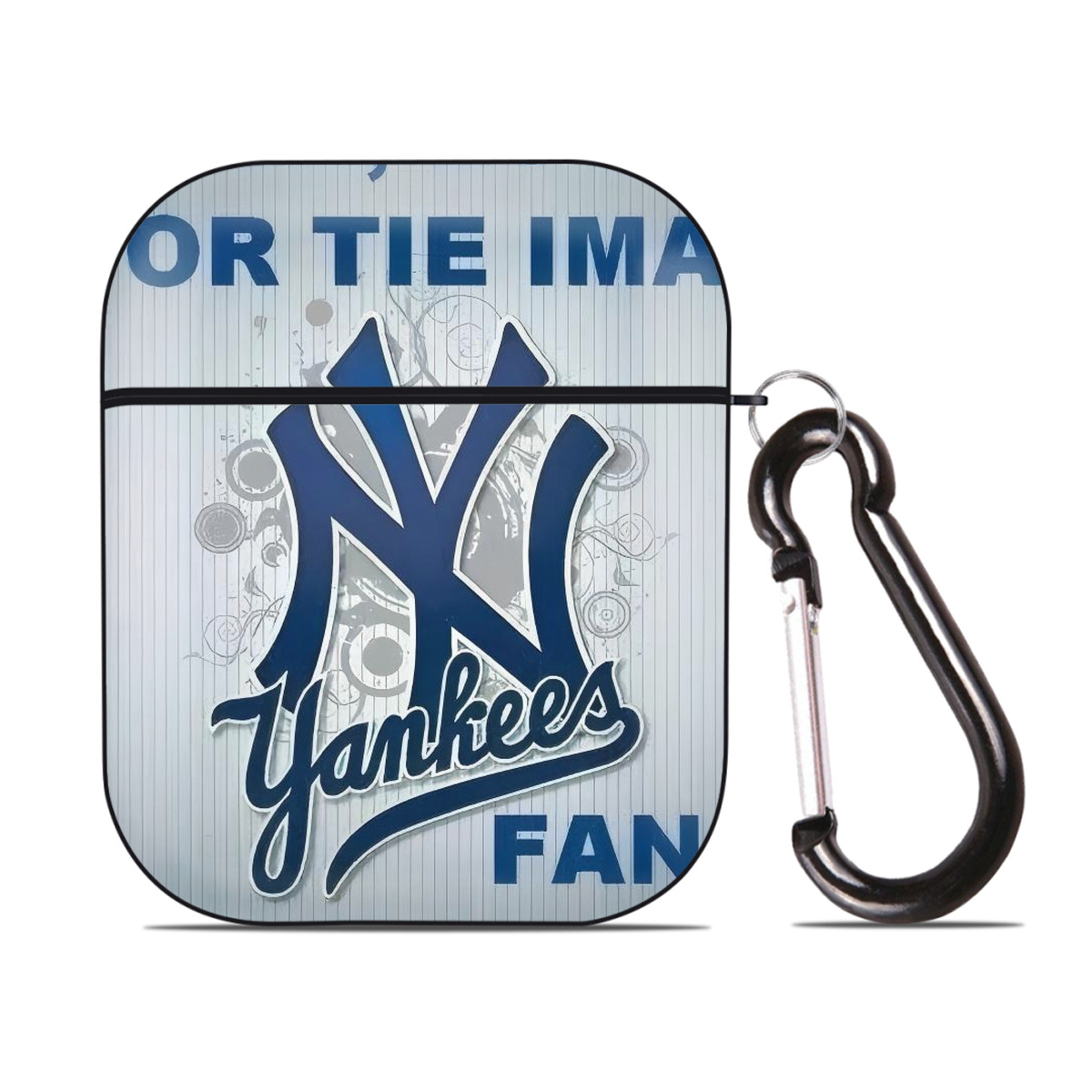 New York Yankees 100 AirPods 2 Case Hard Shell Black, Flexible PC Material, Precise Cutouts, Full Protection, Anti-Fingerprint, Washable, Includes Keychain – Durable & Slim Design