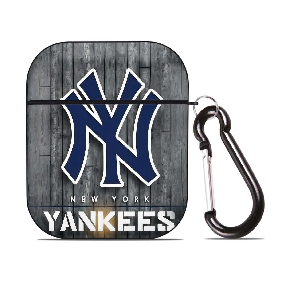 New York Yankees 127 AirPods 2 Case Hard Shell Black, Flexible PC Material, Precise Cutouts, Full Protection, Anti-Fingerprint, Washable, Includes Keychain – Durable & Slim Design