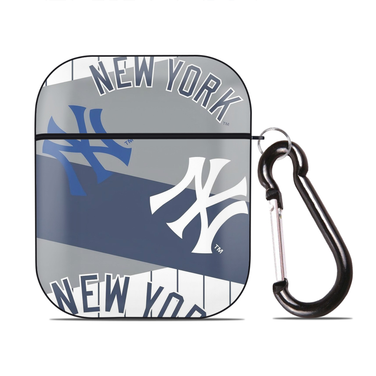 New York Yankees 133 AirPods 2 Case Hard Shell Black, Flexible PC Material, Precise Cutouts, Full Protection, Anti-Fingerprint, Washable, Includes Keychain – Durable & Slim Design