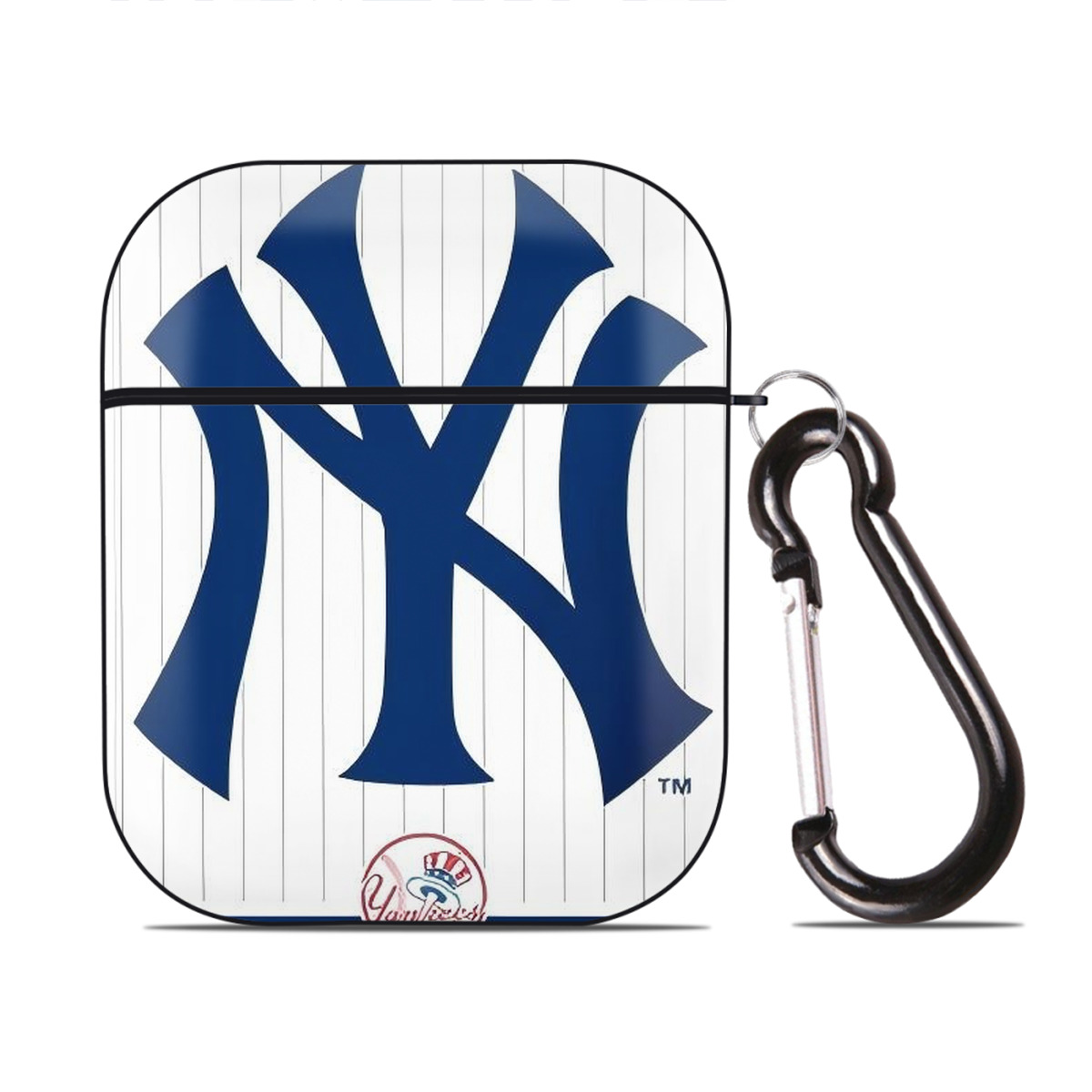 New York Yankees 134 AirPods 2 Case Hard Shell Black, Flexible PC Material, Precise Cutouts, Full Protection, Anti-Fingerprint, Washable, Includes Keychain – Durable & Slim Design