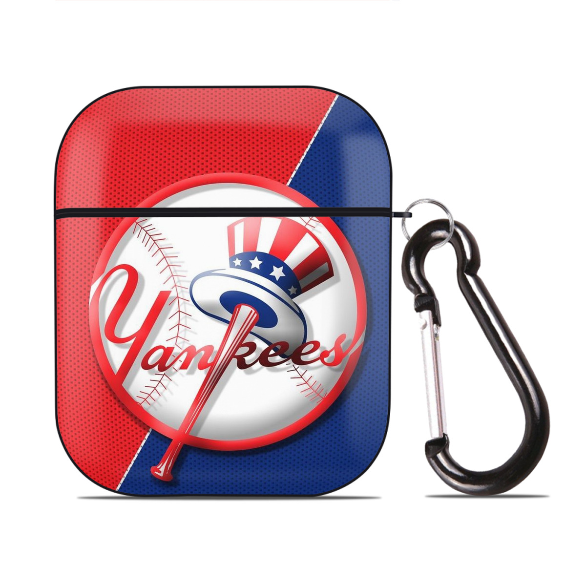 New York Yankees 148 AirPods 2 Case Hard Shell Black, Flexible PC Material, Precise Cutouts, Full Protection, Anti-Fingerprint, Washable, Includes Keychain – Durable & Slim Design