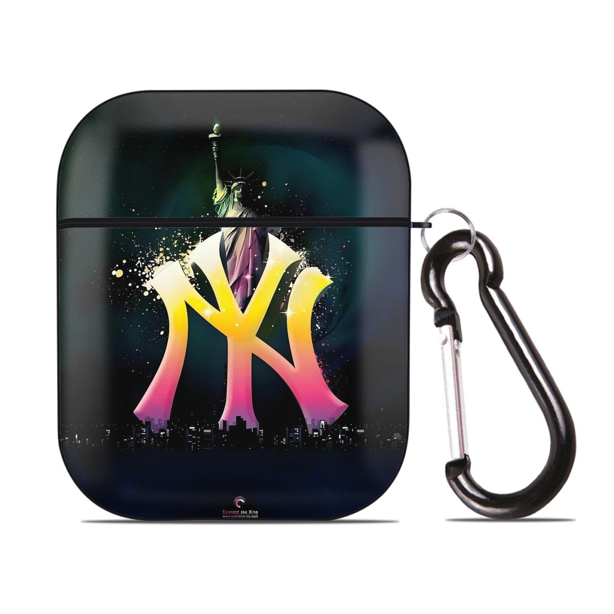 New York Yankees 149 AirPods 2 Case Hard Shell Black, Flexible PC Material, Precise Cutouts, Full Protection, Anti-Fingerprint, Washable, Includes Keychain – Durable & Slim Design