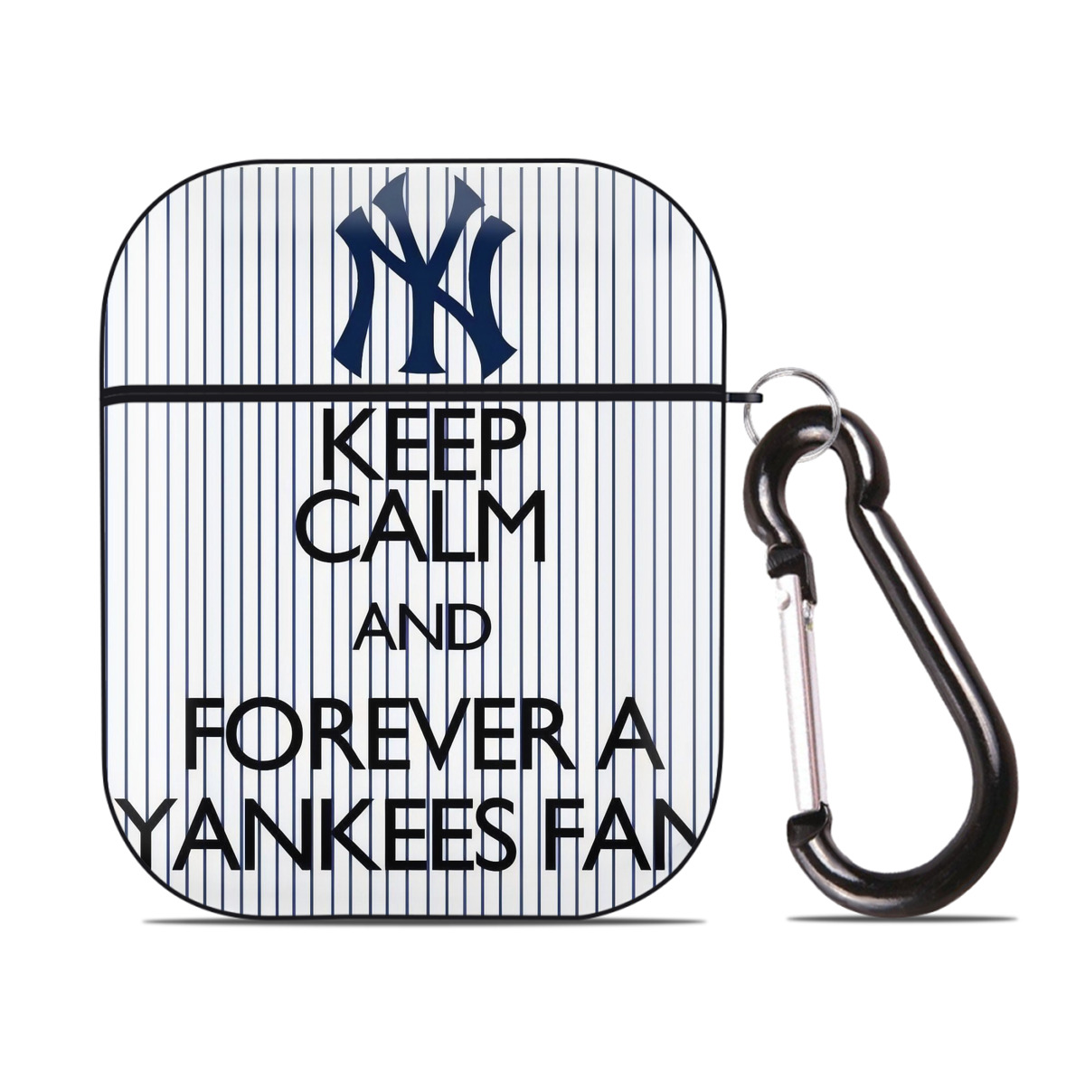 New York Yankees 158 AirPods 2 Case Hard Shell Black, Flexible PC Material, Precise Cutouts, Full Protection, Anti-Fingerprint, Washable, Includes Keychain – Durable & Slim Design