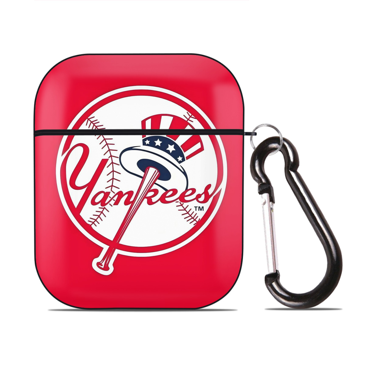 New York Yankees 165 AirPods 2 Case Hard Shell Black, Flexible PC Material, Precise Cutouts, Full Protection, Anti-Fingerprint, Washable, Includes Keychain – Durable & Slim Design