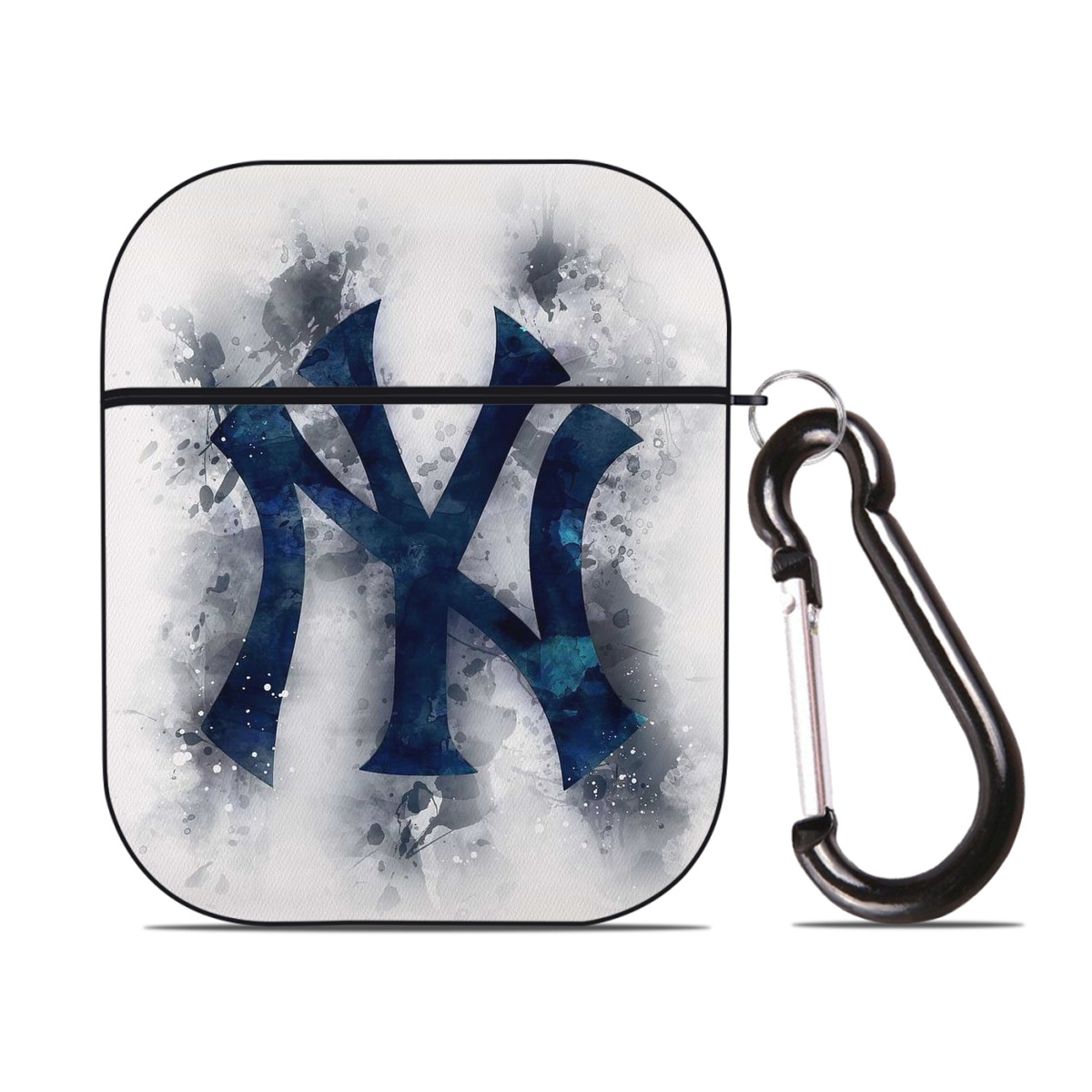 New York Yankees 170 AirPods 2 Case Hard Shell Black, Flexible PC Material, Precise Cutouts, Full Protection, Anti-Fingerprint, Washable, Includes Keychain – Durable & Slim Design