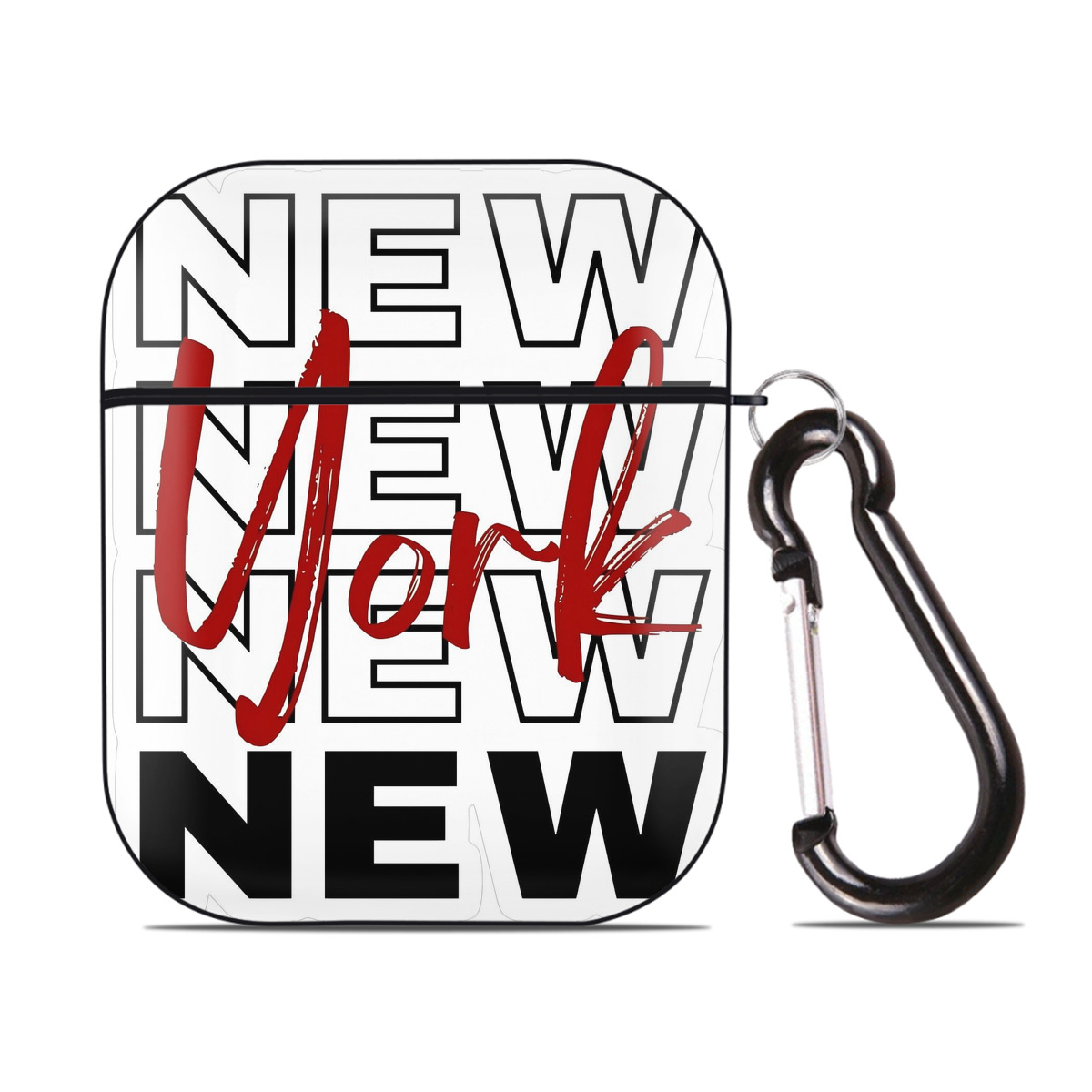 New York Yankees 176 AirPods 2 Case Hard Shell Black, Flexible PC Material, Precise Cutouts, Full Protection, Anti-Fingerprint, Washable, Includes Keychain – Durable & Slim Design