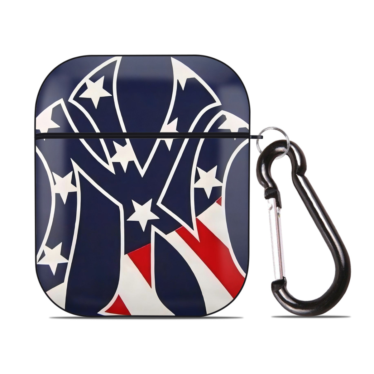 New York Yankees Logo USA AirPods 2 Case Hard Shell Black, Flexible PC Material, Precise Cutouts, Full Protection, Anti-Fingerprint, Washable, Includes Keychain – Durable & Slim Design