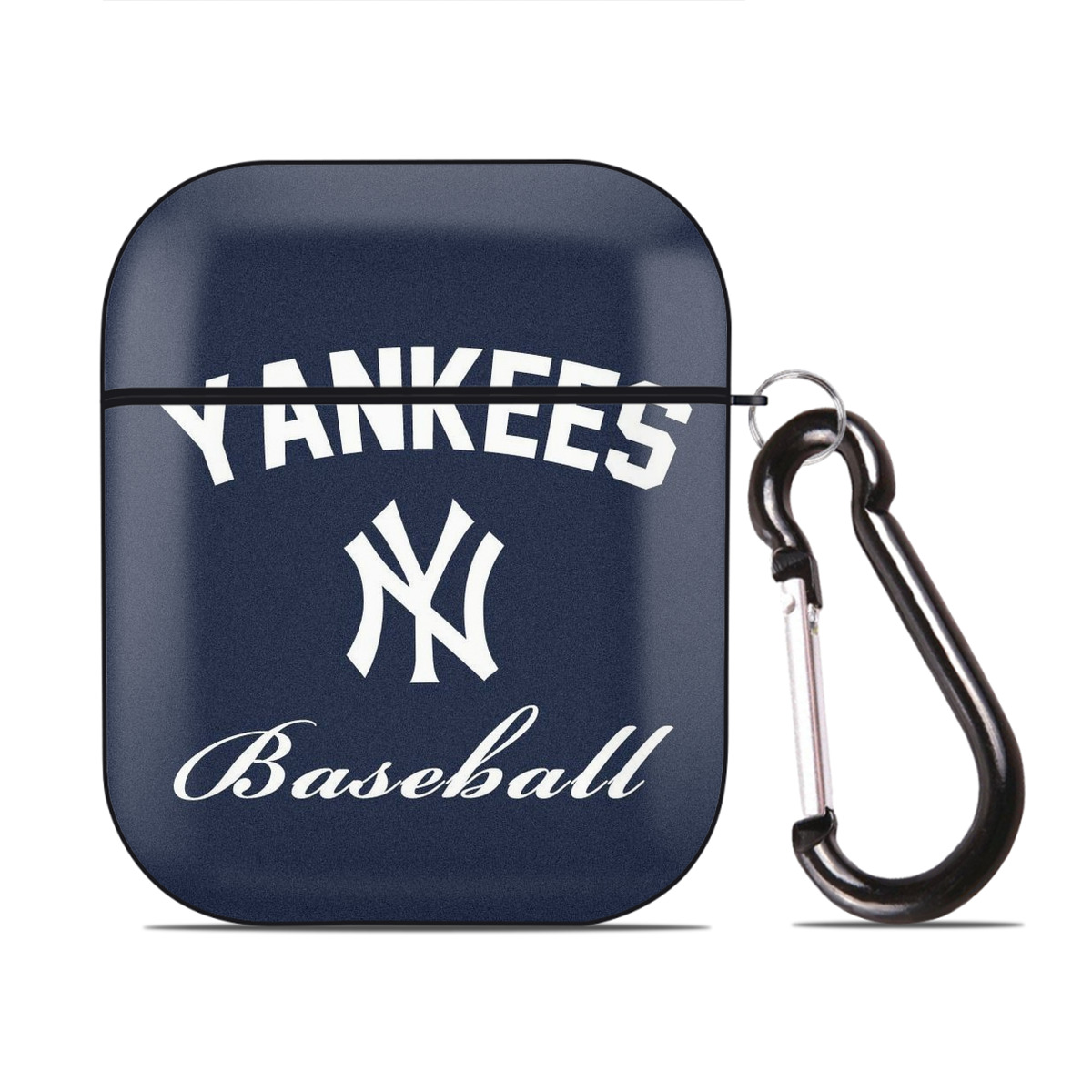New York Yankees Baseball AirPods 2 Case Hard Shell Black, Flexible PC Material, Precise Cutouts, Full Protection, Anti-Fingerprint, Washable, Includes Keychain – Durable & Slim Design