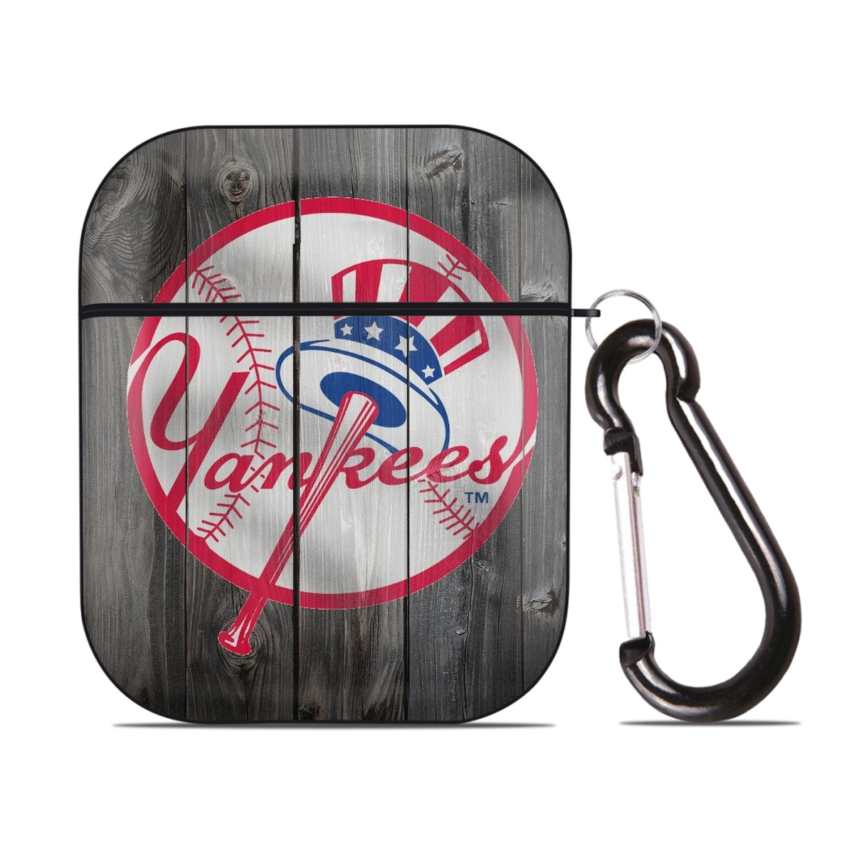 New York Yankees 189 AirPods 2 Case Hard Shell Black, Flexible PC Material, Precise Cutouts, Full Protection, Anti-Fingerprint, Washable, Includes Keychain – Durable & Slim Design