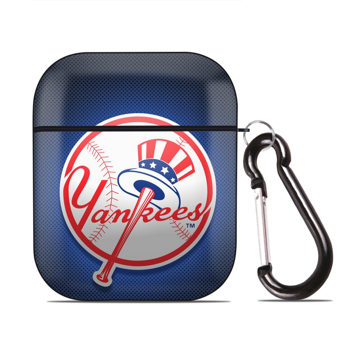 New York Yankees 193 AirPods 2 Case Hard Shell Black, Flexible PC Material, Precise Cutouts, Full Protection, Anti-Fingerprint, Washable, Includes Keychain – Durable & Slim Design