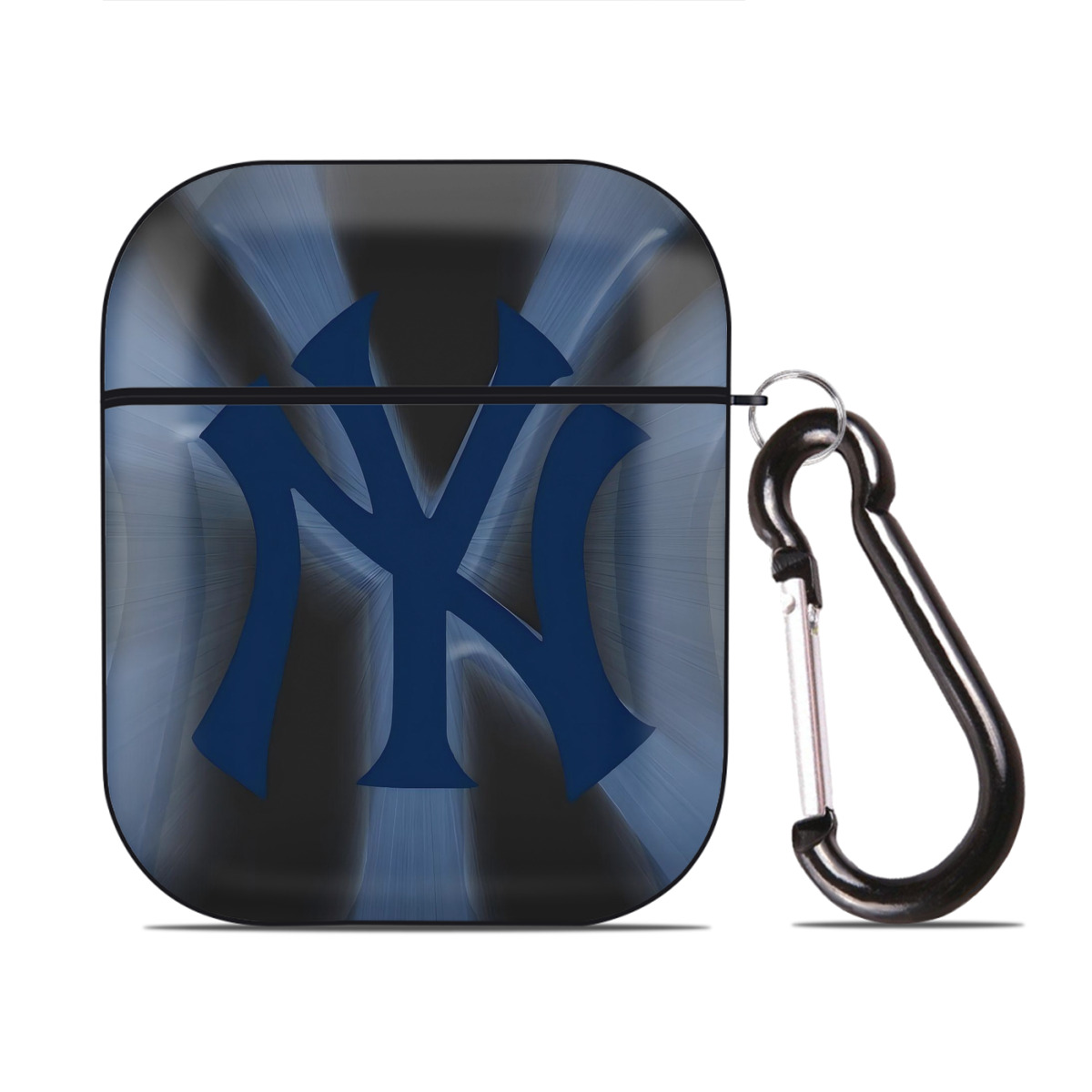 New York Yankees 110 AirPods 2 Case Hard Shell Black, Flexible PC Material, Precise Cutouts, Full Protection, Anti-Fingerprint, Washable, Includes Keychain – Durable & Slim Design