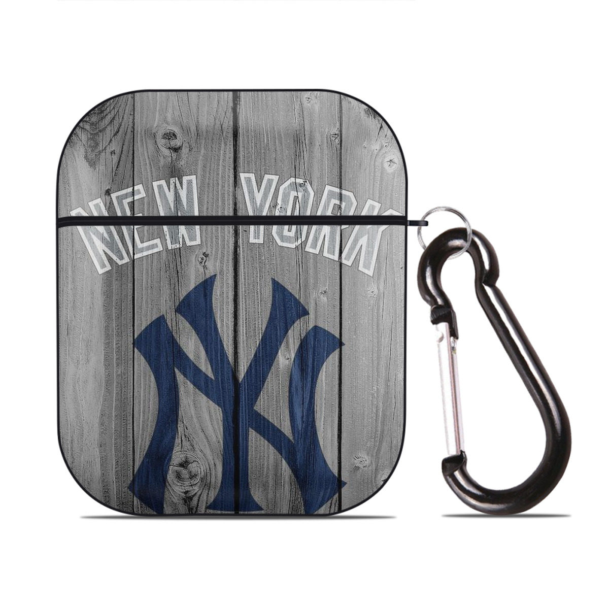 New York Yankees 204 AirPods 2 Case Hard Shell Black, Flexible PC Material, Precise Cutouts, Full Protection, Anti-Fingerprint, Washable, Includes Keychain – Durable & Slim Design