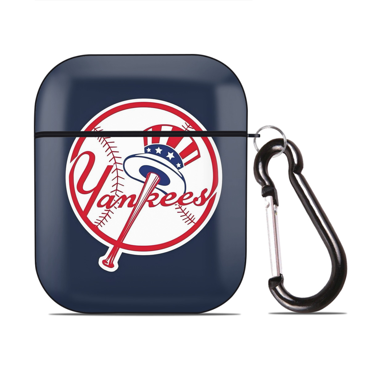 New York Yankees 216 AirPods 2 Case Hard Shell Black, Flexible PC Material, Precise Cutouts, Full Protection, Anti-Fingerprint, Washable, Includes Keychain – Durable & Slim Design
