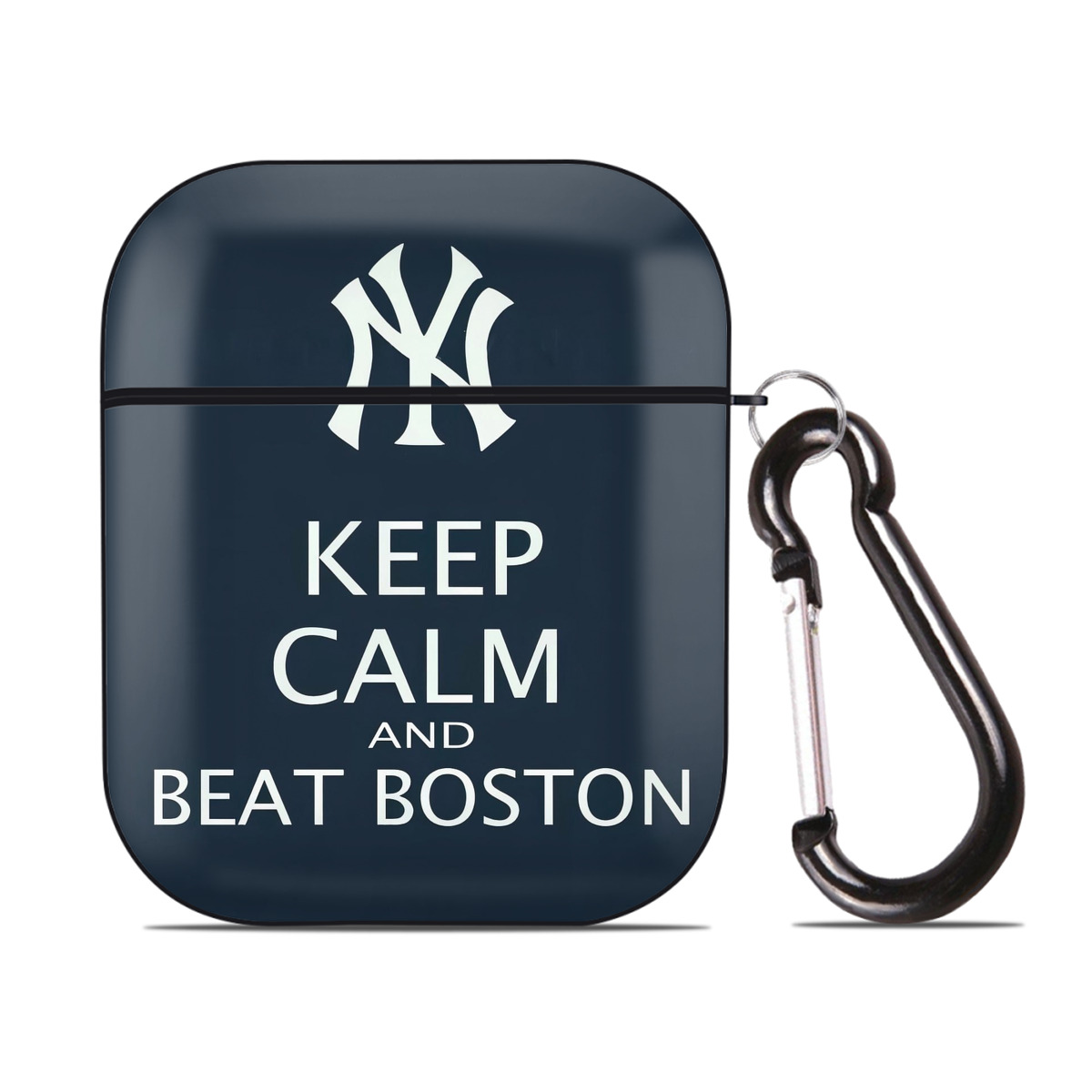 New York Yankees 136 AirPods 2 Case Hard Shell Black, Flexible PC Material, Precise Cutouts, Full Protection, Anti-Fingerprint, Washable, Includes Keychain – Durable & Slim Design
