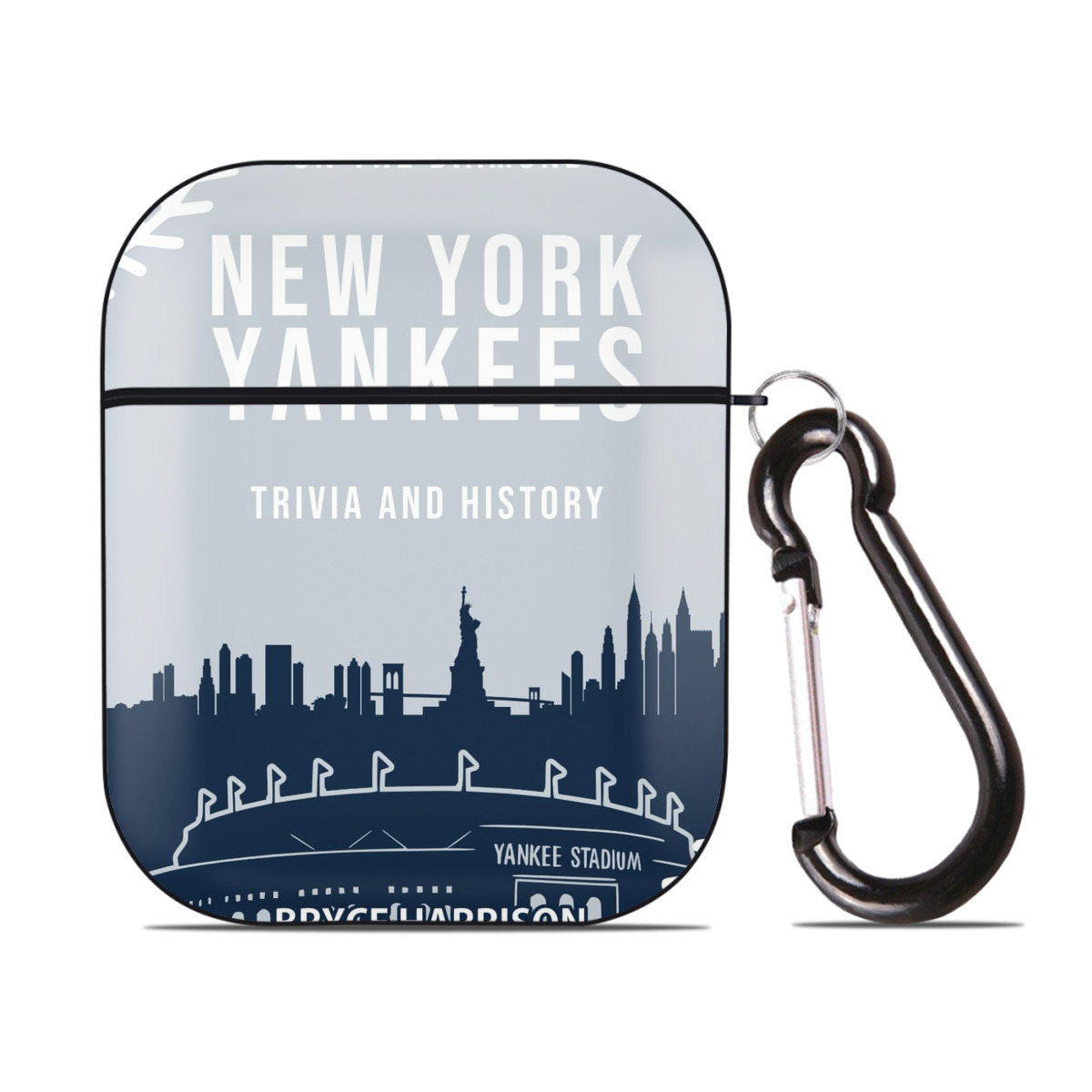 New York Yankees 141 AirPods 2 Case Hard Shell Black, Flexible PC Material, Precise Cutouts, Full Protection, Anti-Fingerprint, Washable, Includes Keychain – Durable & Slim Design