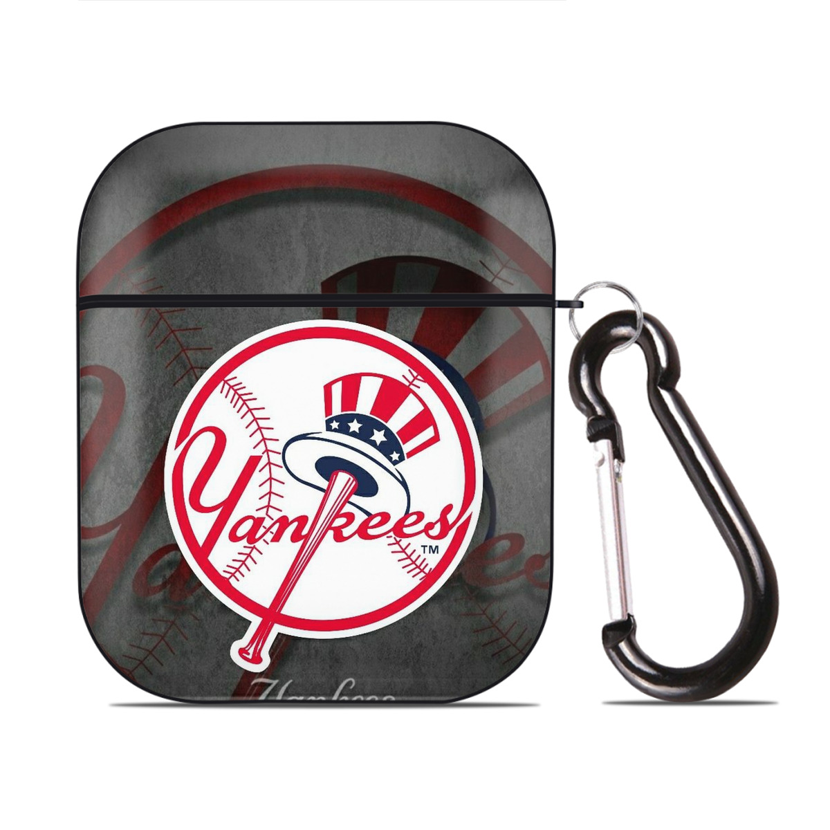 New York Yankees 228 AirPods 2 Case Hard Shell Black, Flexible PC Material, Precise Cutouts, Full Protection, Anti-Fingerprint, Washable, Includes Keychain – Durable & Slim Design