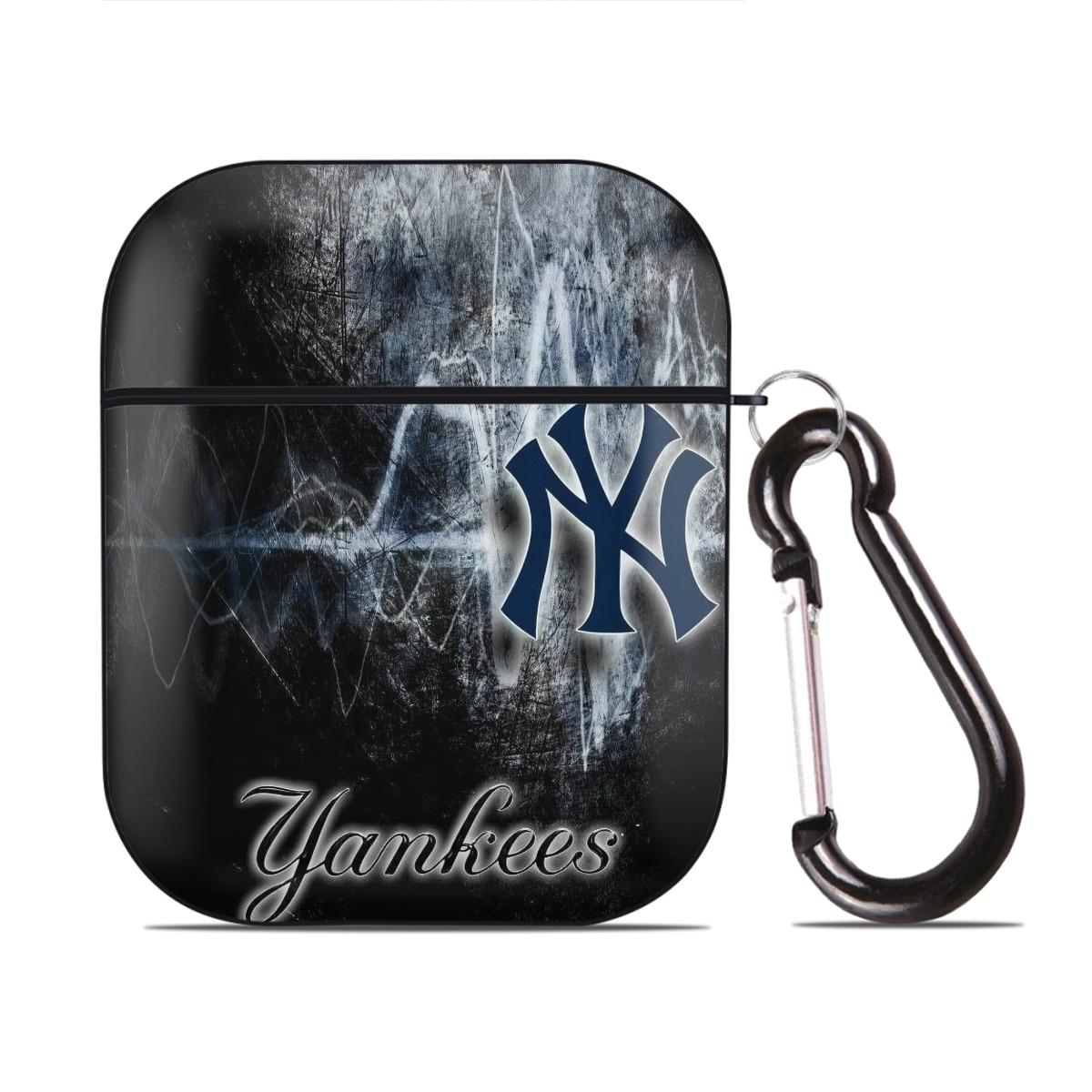 New York Yankees 146 AirPods 2 Case Hard Shell Black, Flexible PC Material, Precise Cutouts, Full Protection, Anti-Fingerprint, Washable, Includes Keychain – Durable & Slim Design