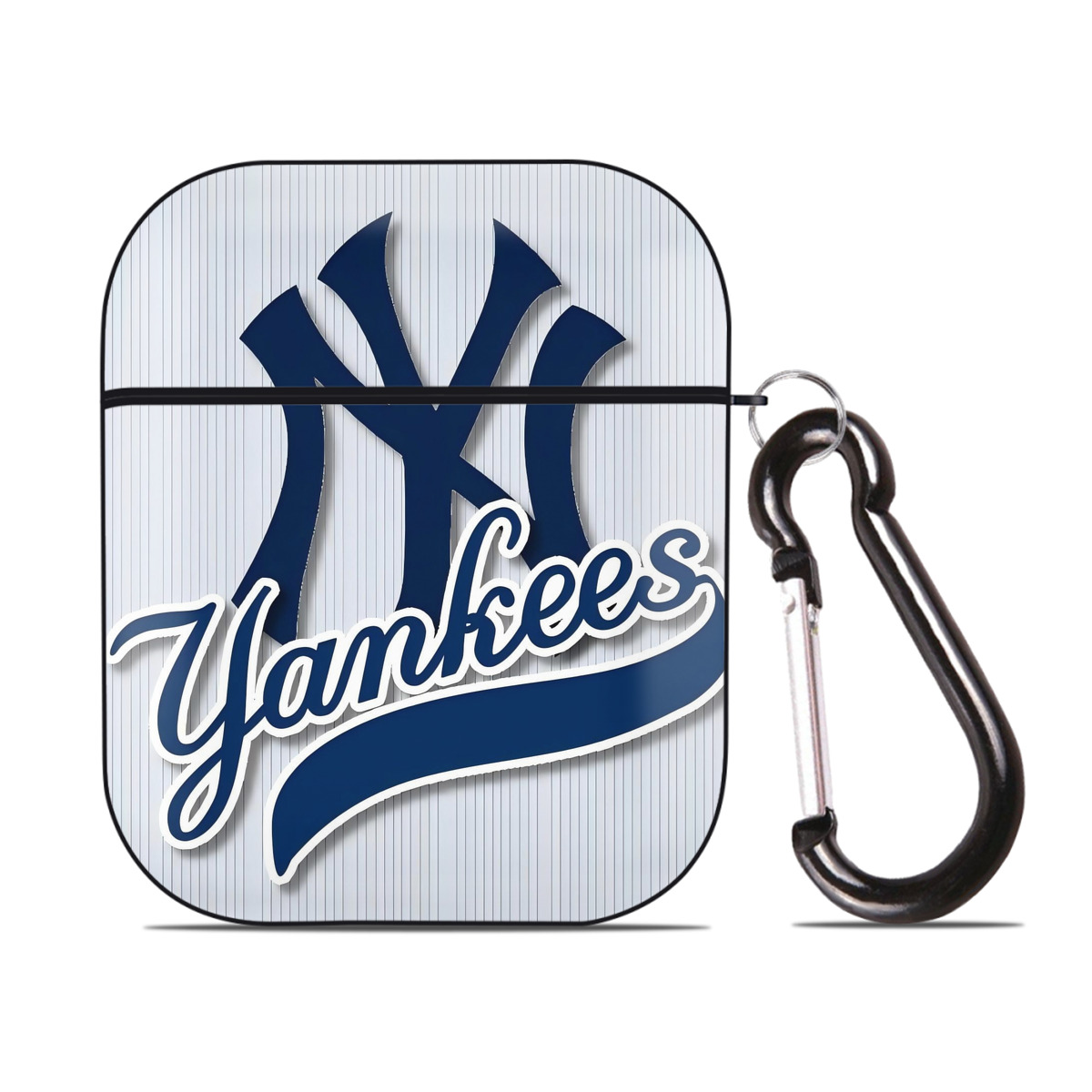 New York Yankees 151 AirPods 2 Case Hard Shell Black, Flexible PC Material, Precise Cutouts, Full Protection, Anti-Fingerprint, Washable, Includes Keychain – Durable & Slim Design