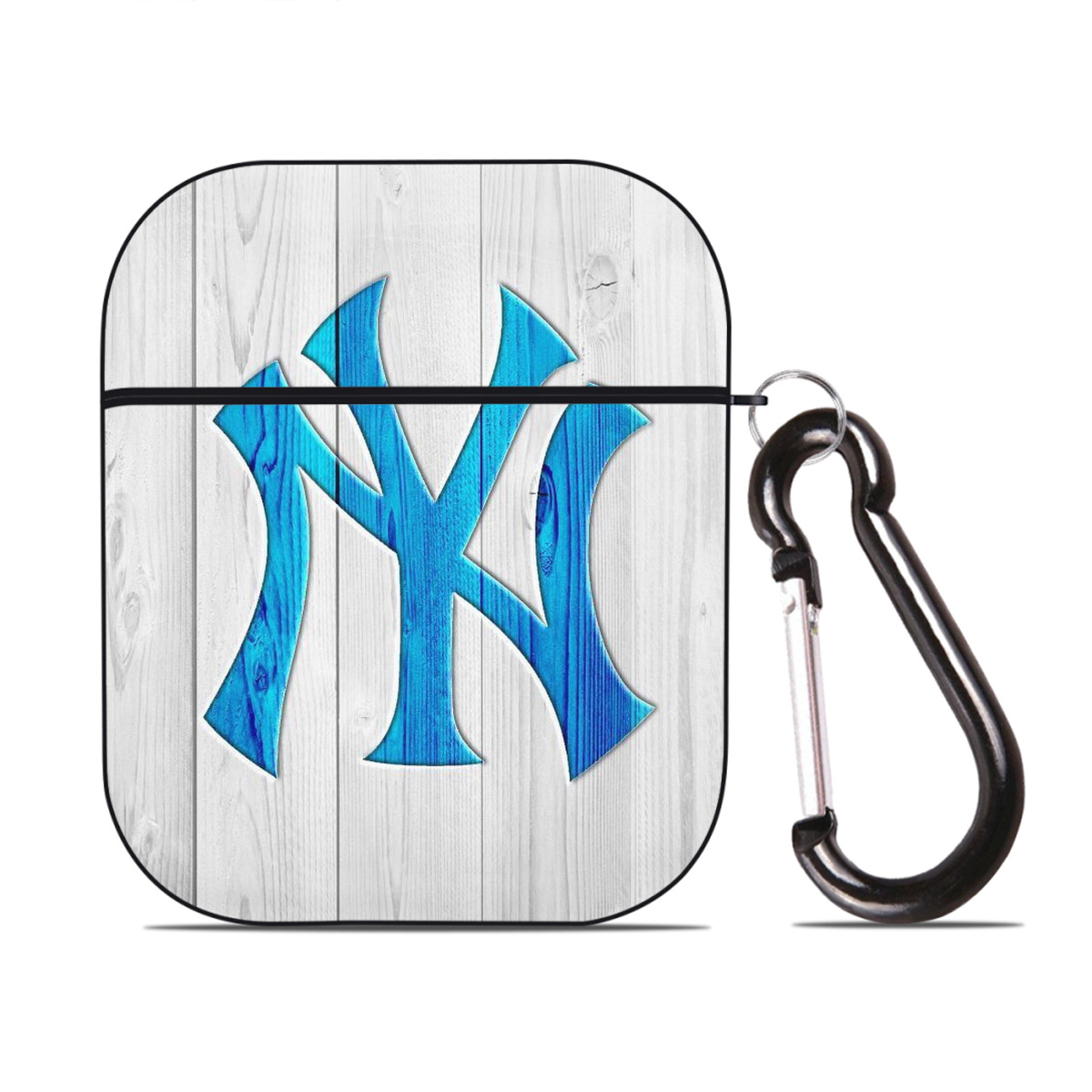 New York Yankees 156 AirPods 2 Case Hard Shell Black, Flexible PC Material, Precise Cutouts, Full Protection, Anti-Fingerprint, Washable, Includes Keychain – Durable & Slim Design
