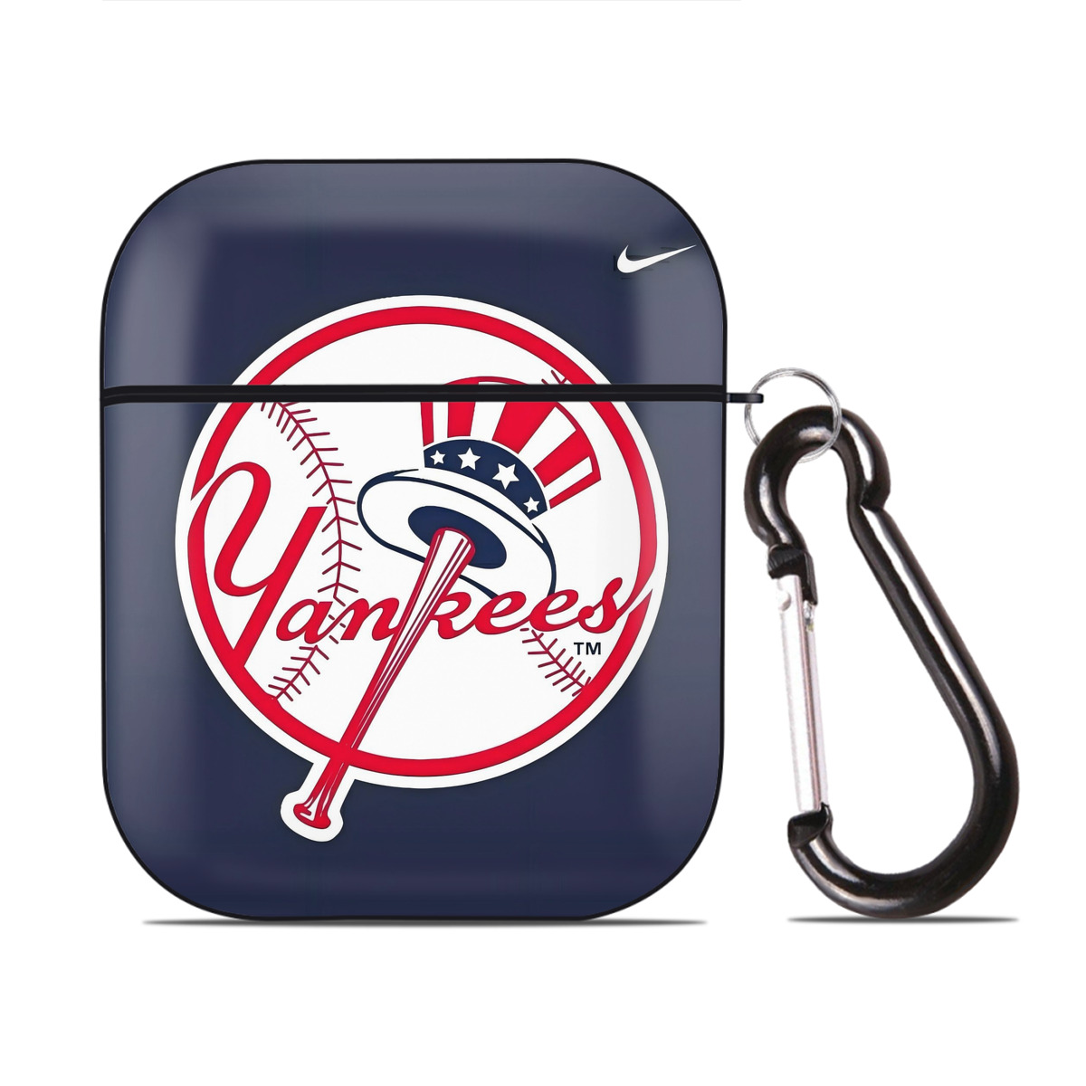New York Yankees 157 AirPods 2 Case Hard Shell Black, Flexible PC Material, Precise Cutouts, Full Protection, Anti-Fingerprint, Washable, Includes Keychain – Durable & Slim Design