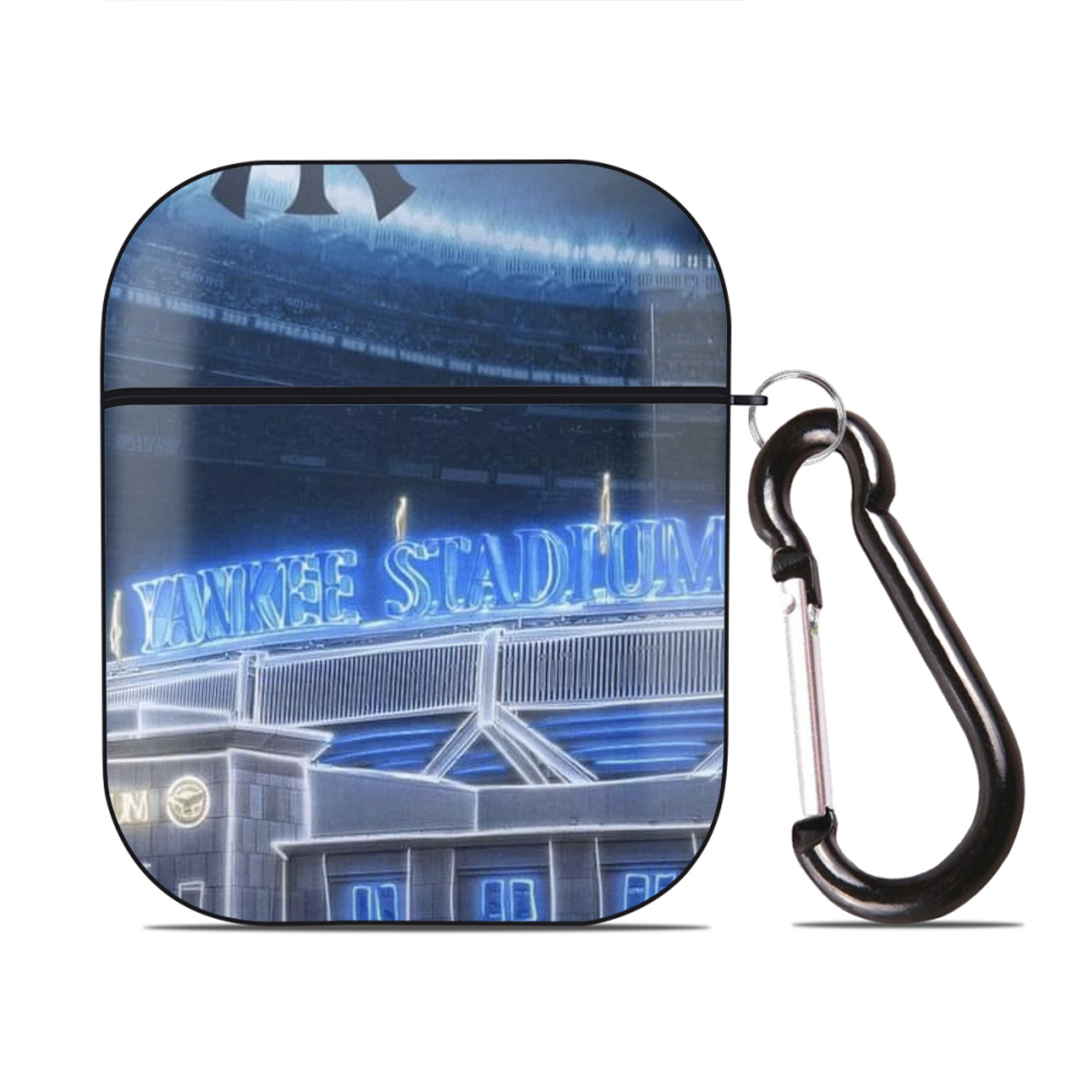 New York Yankees 328 AirPods 2 Case Hard Shell Black, Flexible PC Material, Precise Cutouts, Full Protection, Anti-Fingerprint, Washable, Includes Keychain – Durable & Slim Design