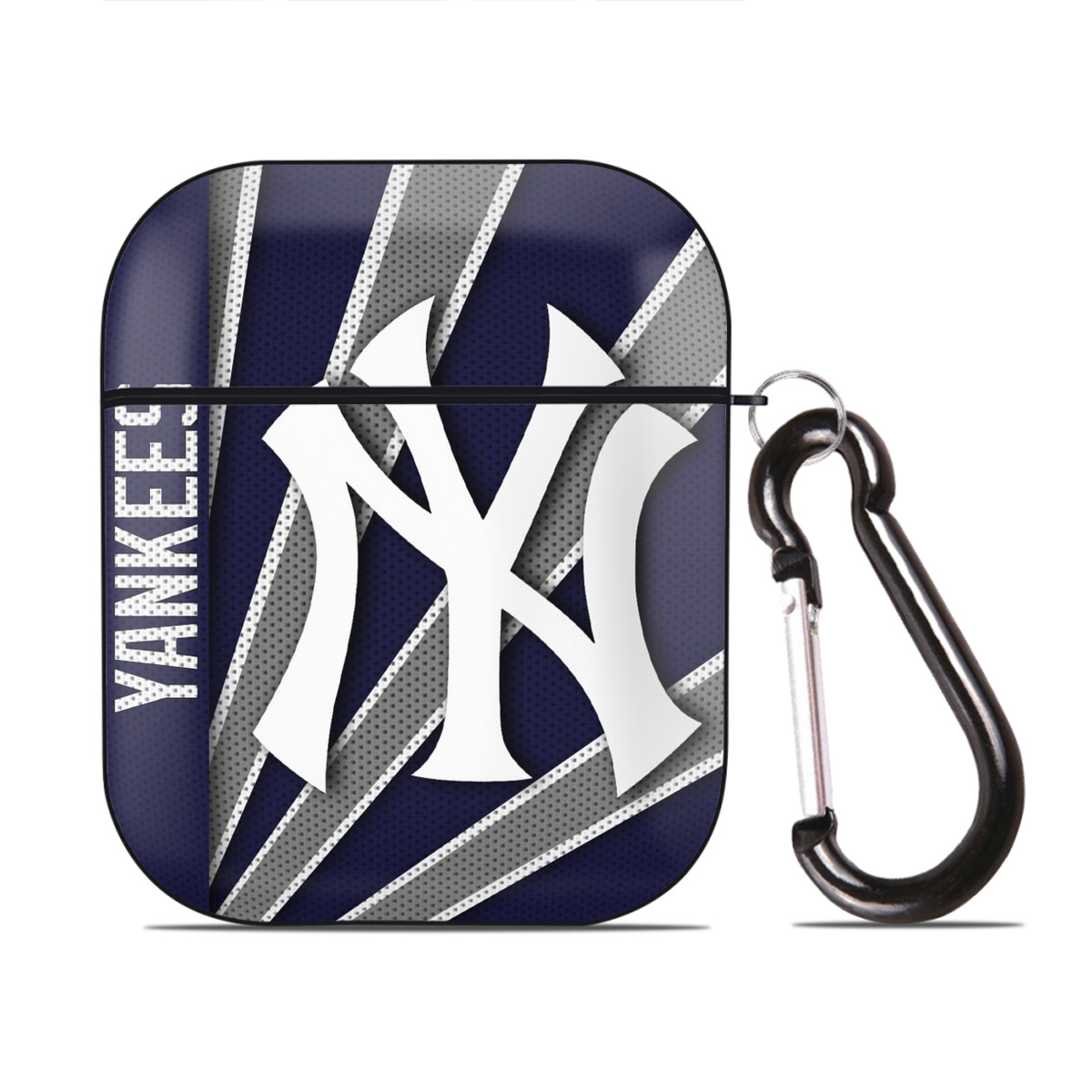 New York Yankees 168 AirPods 2 Case Hard Shell Black, Flexible PC Material, Precise Cutouts, Full Protection, Anti-Fingerprint, Washable, Includes Keychain – Durable & Slim Design