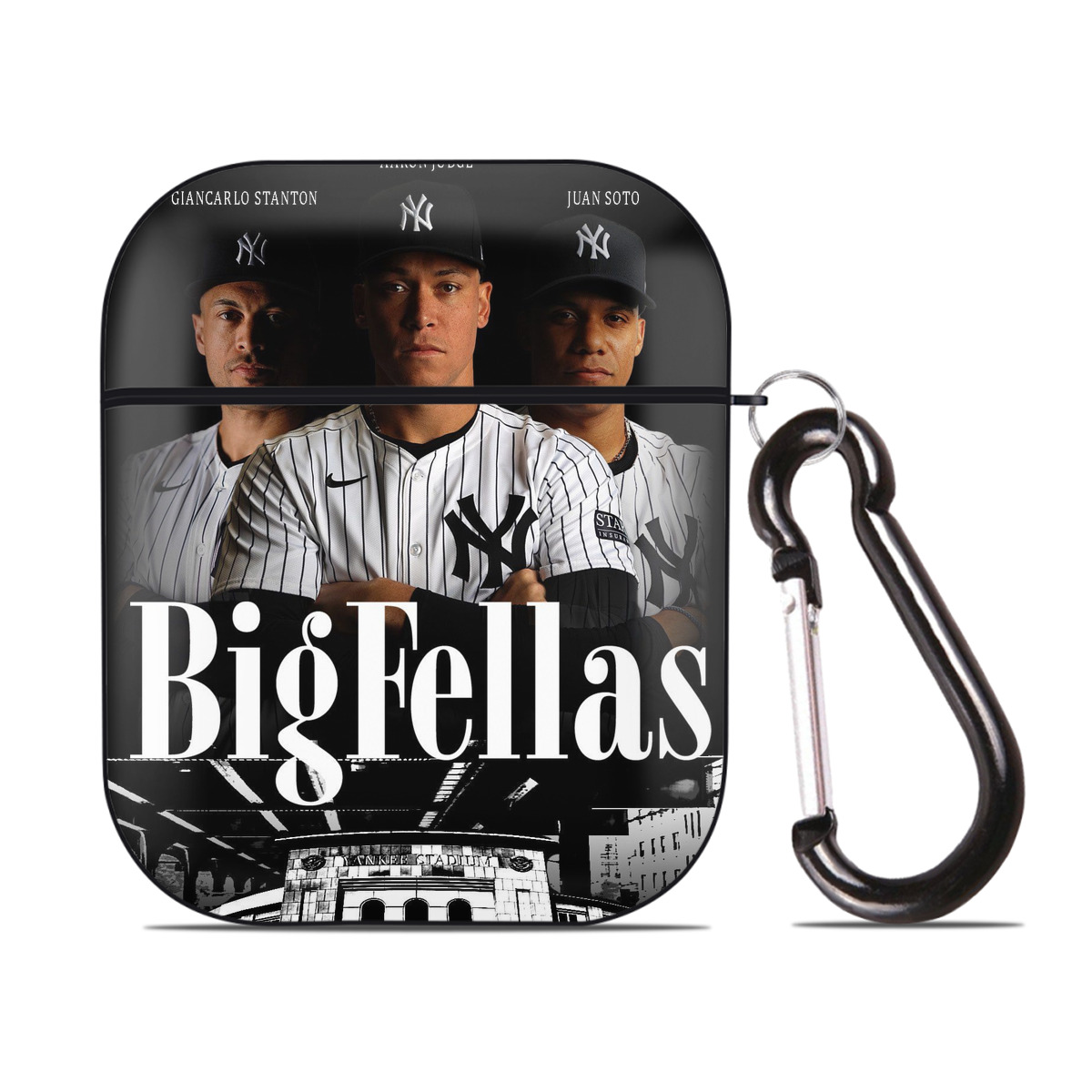 New York Yankees 341 AirPods 2 Case Hard Shell Black, Flexible PC Material, Precise Cutouts, Full Protection, Anti-Fingerprint, Washable, Includes Keychain – Durable & Slim Design