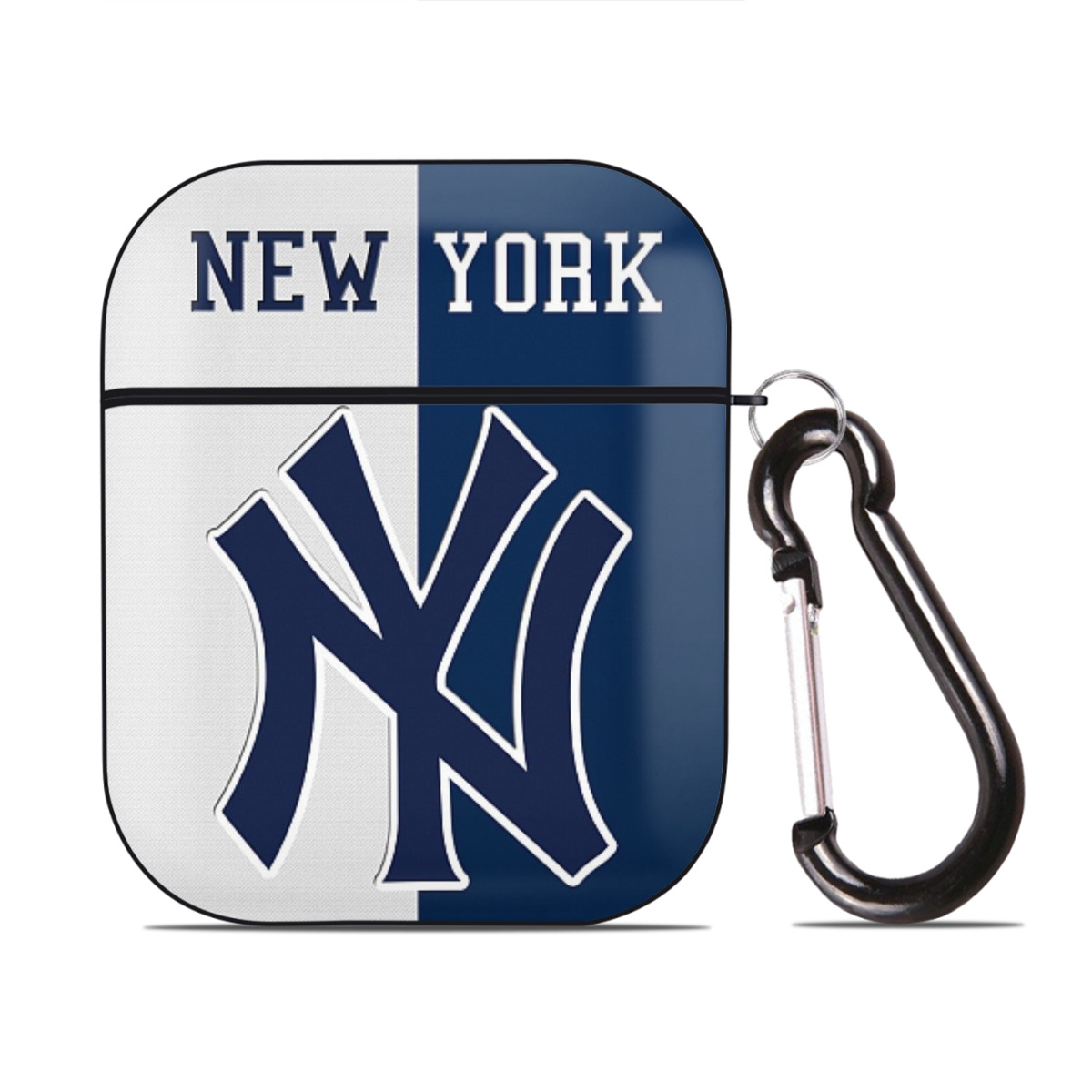 New York Yankees 332 AirPods 2 Case Hard Shell Black, Flexible PC Material, Precise Cutouts, Full Protection, Anti-Fingerprint, Washable, Includes Keychain – Durable & Slim Design